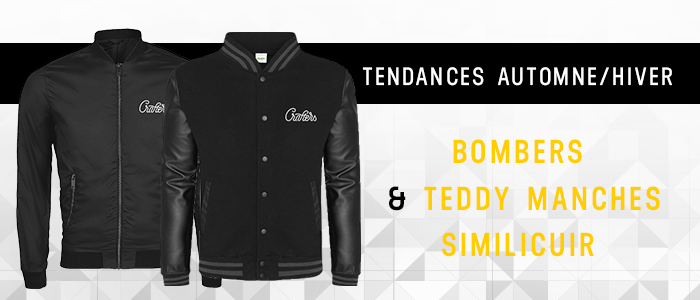 bombers et teddy en manches similicuir