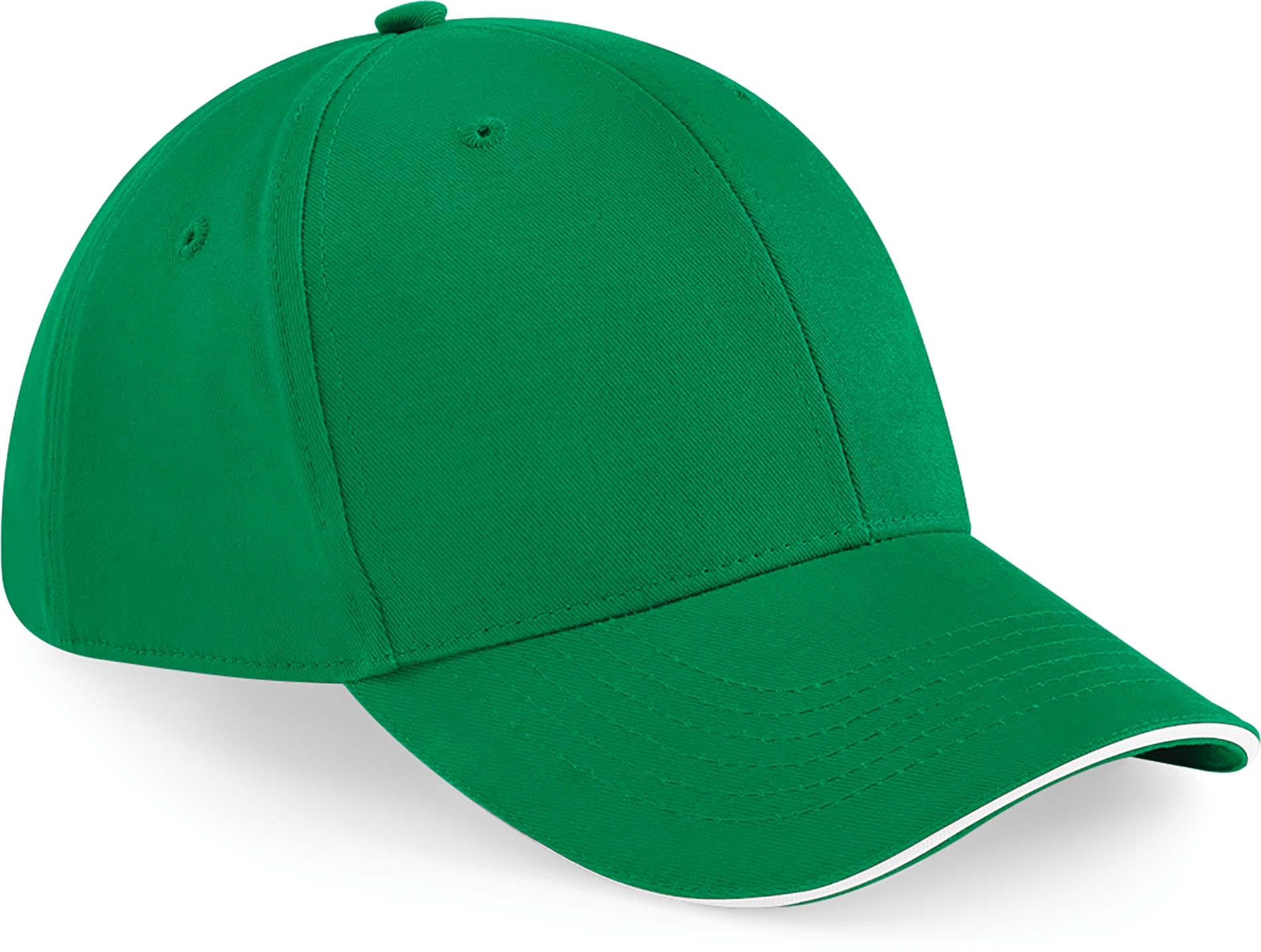 Casquette Athleisure à 6 panneaux Vert Kelly Green / White, à personnaliser avec le logo de votre club. Casquette Athleisure à 6 panneaux Vert Kelly Green / White