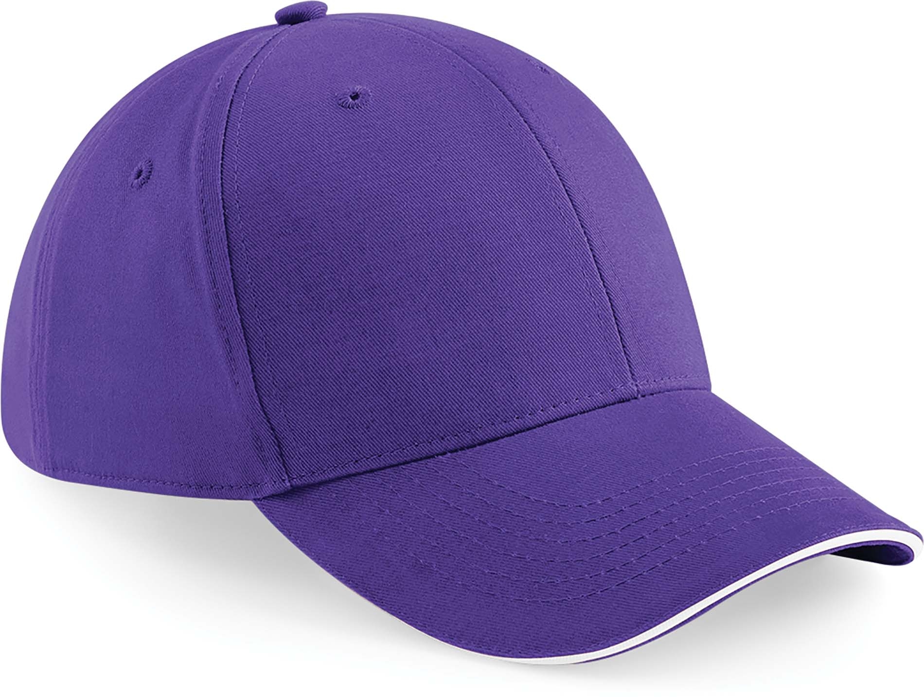 Casquette Athleisure à 6 panneaux Rose Purple / White, à personnaliser avec le logo de votre club. Casquette Athleisure à 6 panneaux Rose Purple / White