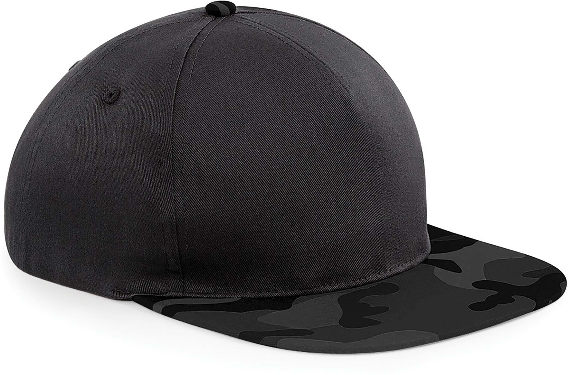 Casquette Snapback Camo Black / Midnight Camo, à personnaliser avec le logo de votre club. Casquette Snapback Camo Black / Midnight Camo