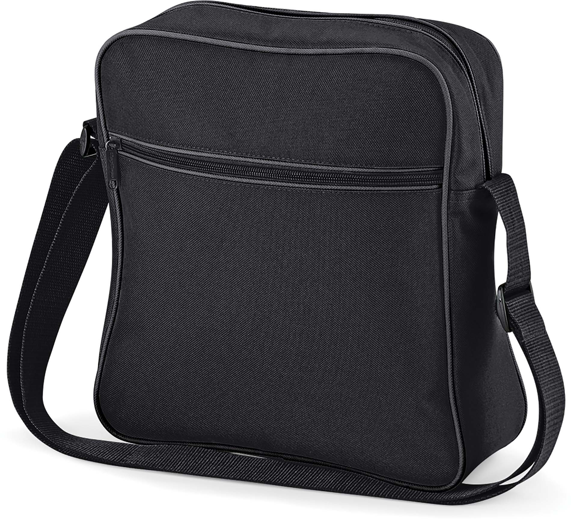 Sac bandoulière rétro Black / Dark Graphite Noir, à personnaliser avec le logo de votre club. Sac bandoulière rétro Black / Dark Graphite Noir