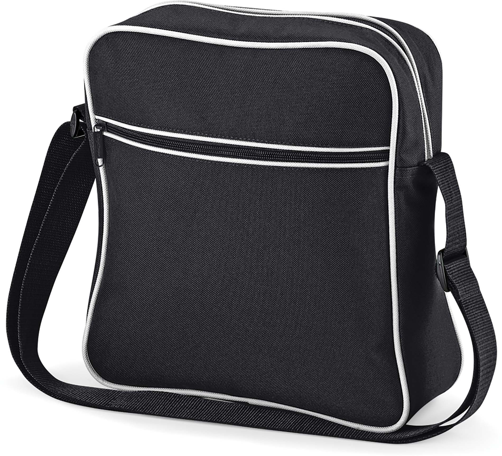 Sac bandoulière rétro Black / White Noir, à personnaliser avec le logo de votre club. Sac bandoulière rétro Black / White Noir