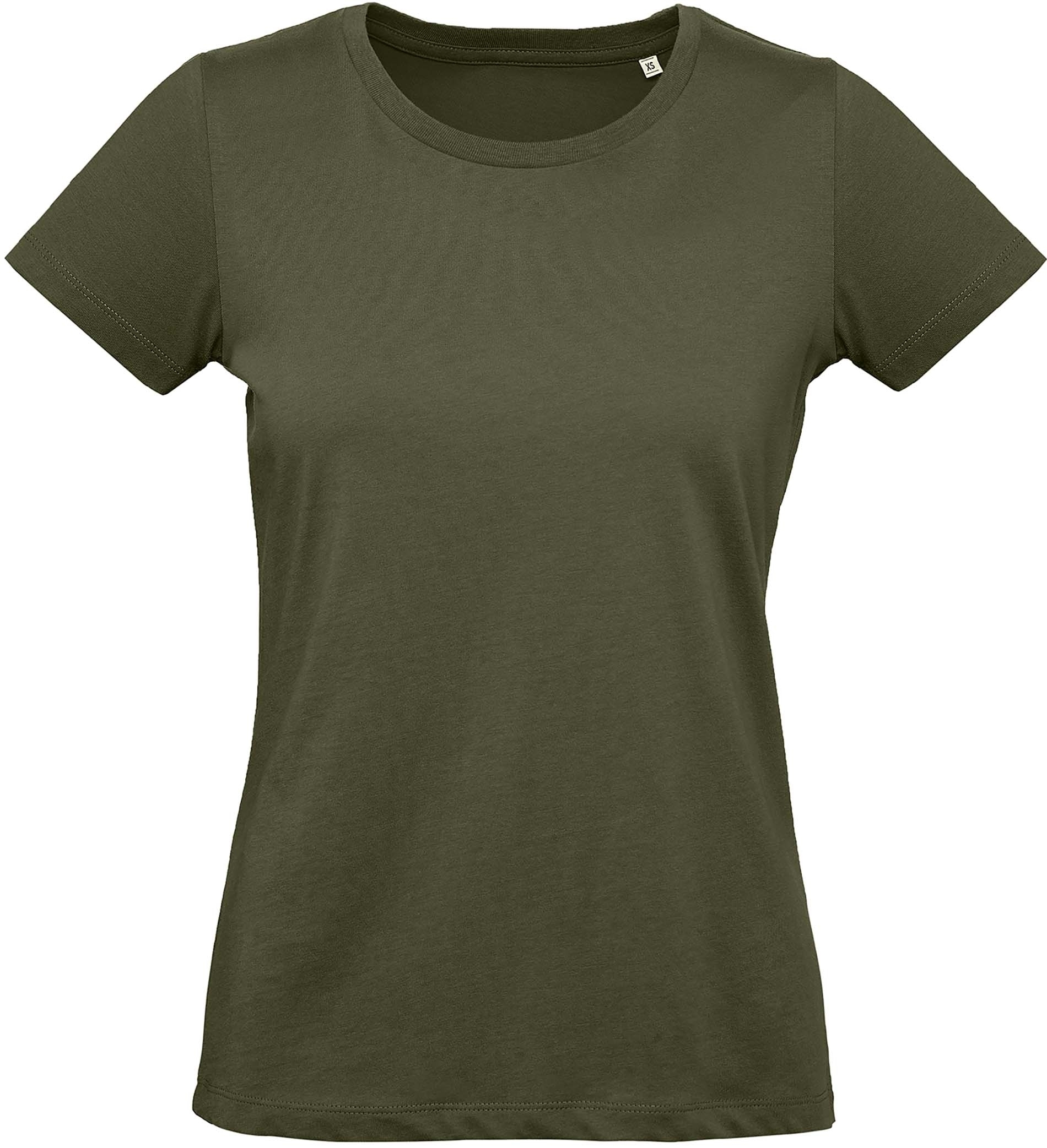 T-shirt bio femme Inspire Plus Urban Khaki, à personnaliser avec le logo de votre club. T-shirt bio femme Inspire Plus Urban Khaki