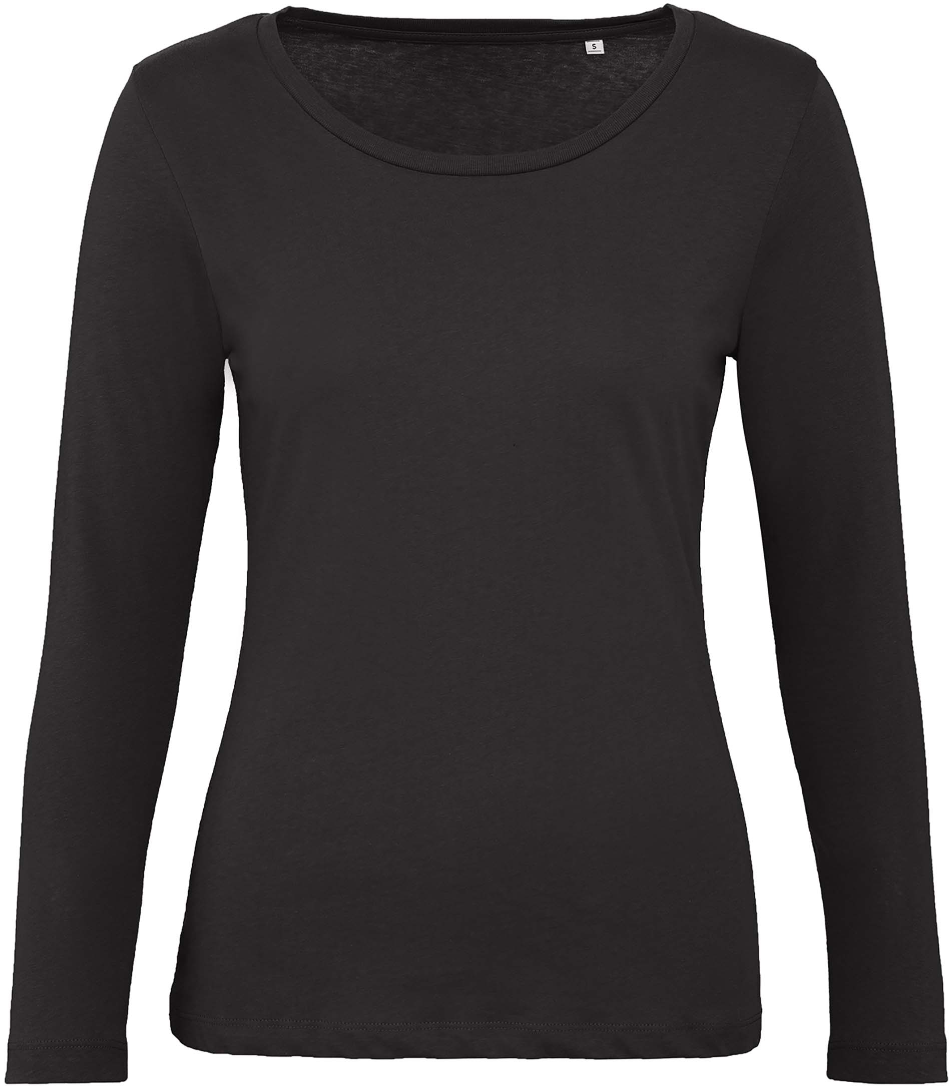 T-shirt bio femme manches longues Black, à personnaliser avec le logo de votre club. T-shirt bio femme manches longues Black