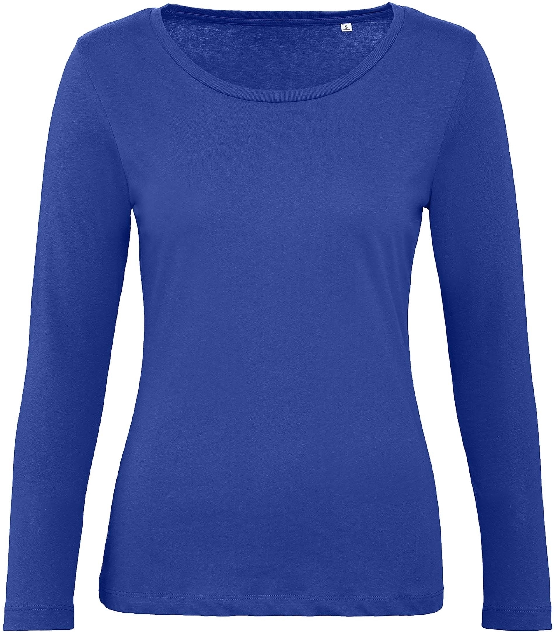 T-shirt bio femme manches longues Cobalt Blue, à personnaliser avec le logo de votre club. T-shirt bio femme manches longues Cobalt Blue