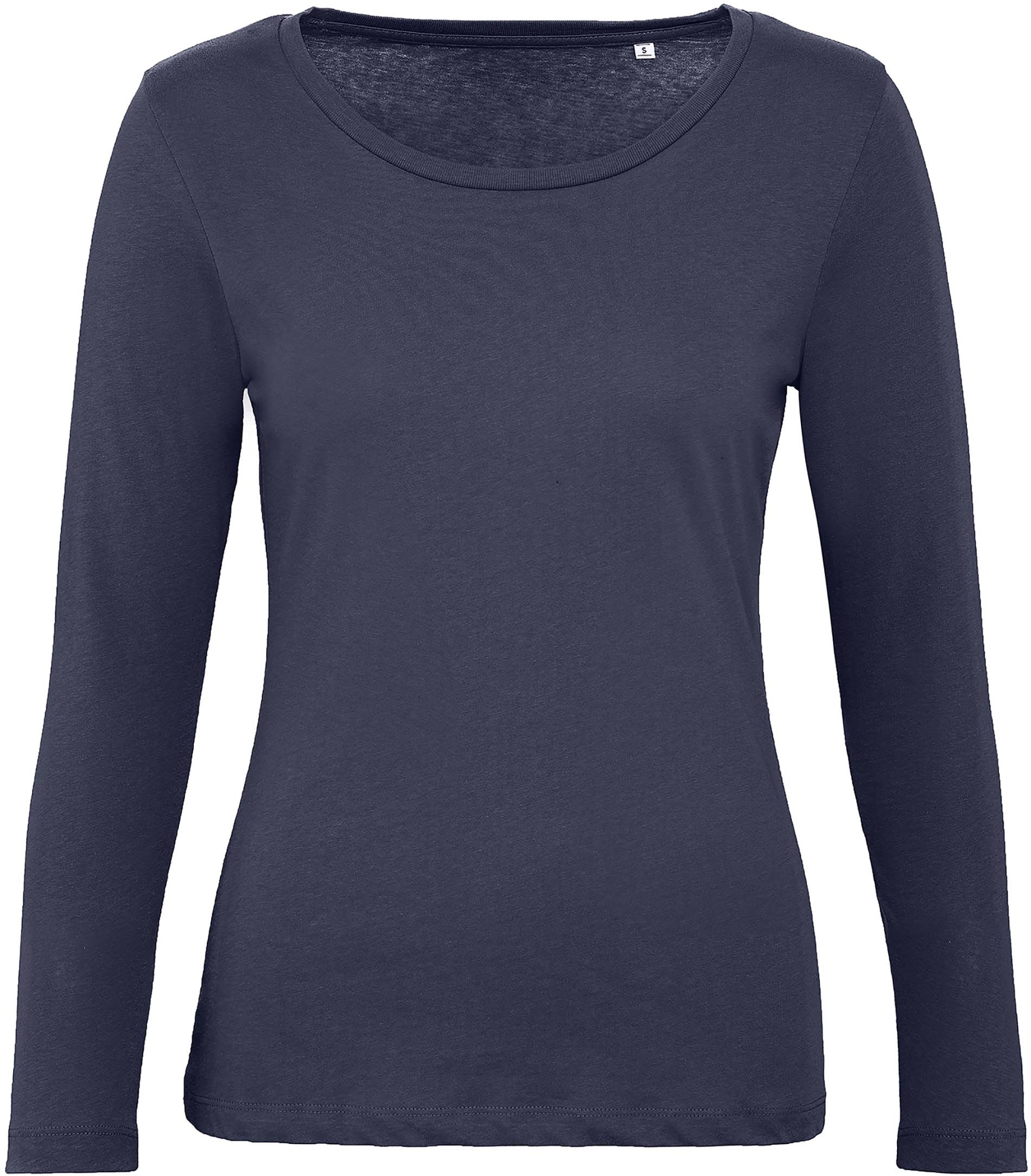 T-shirt bio femme manches longues Urban Navy, à personnaliser avec le logo de votre club. T-shirt bio femme manches longues Urban Navy