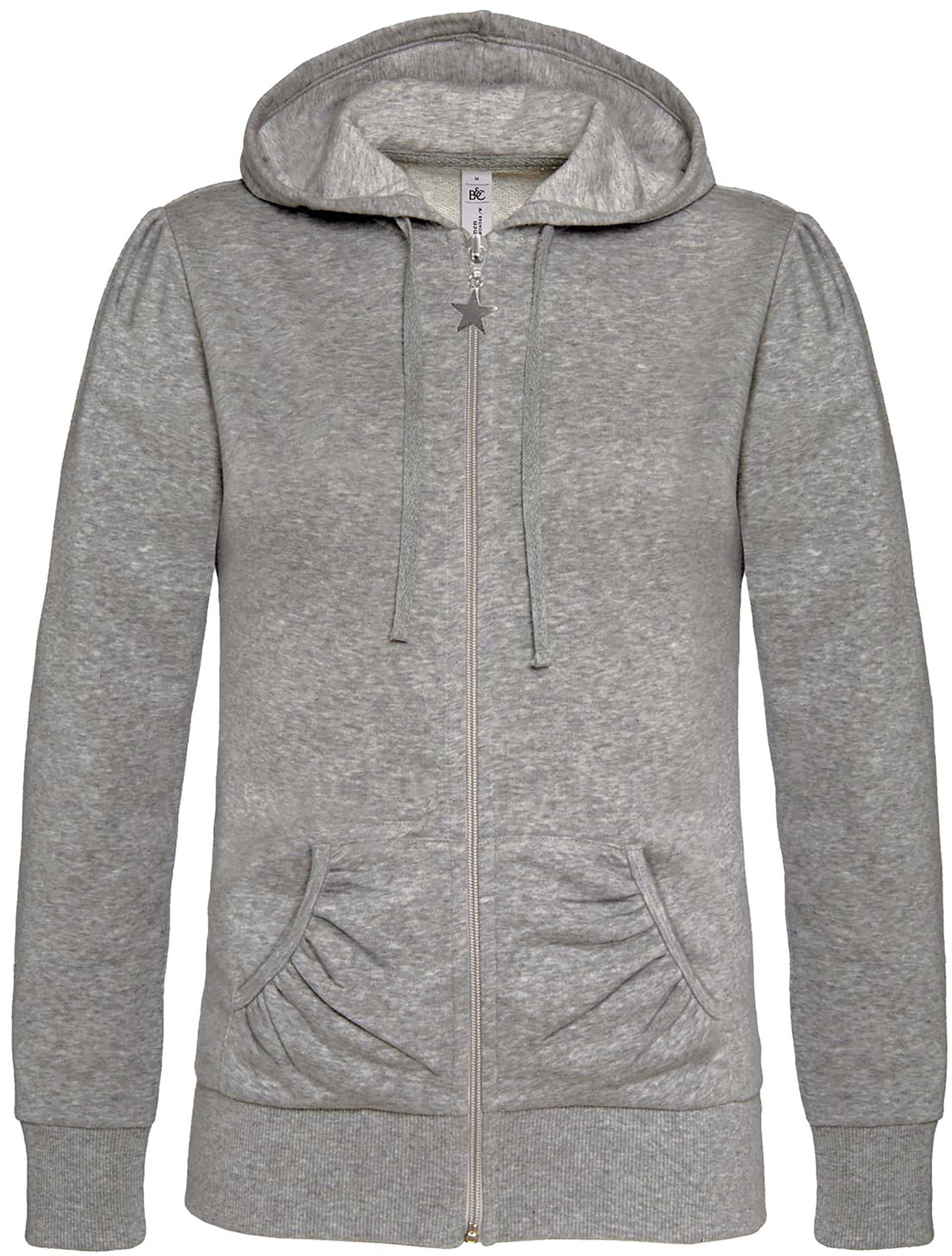 SWEAT-SHIRT FEMME ZIPPÉ CAPUCHE WONDER Heather Grey Gris, à personnaliser avec le logo de votre club. SWEAT-SHIRT FEMME ZIPPÉ CAPUCHE WONDER Heather Grey Gris