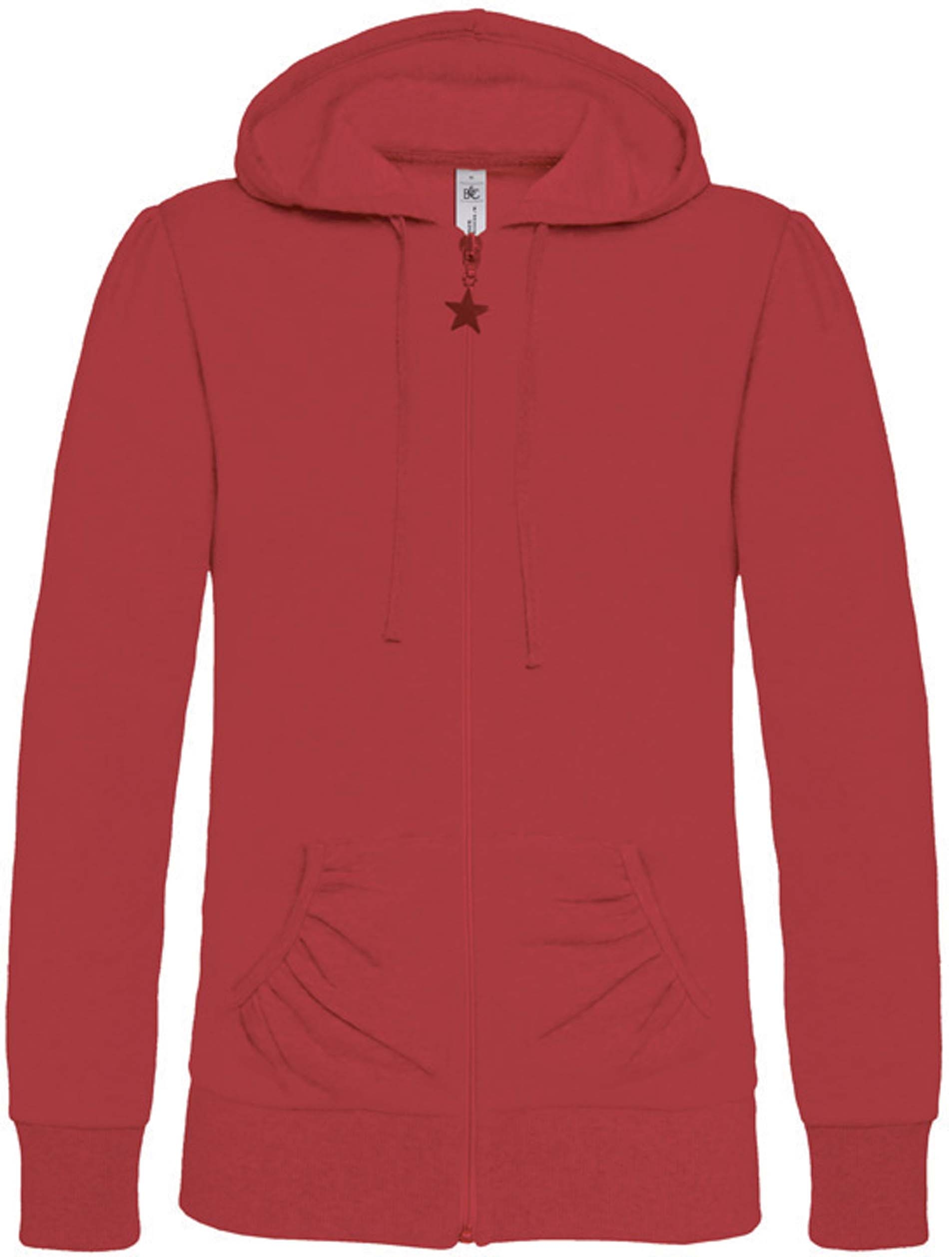 SWEAT-SHIRT FEMME ZIPPÉ CAPUCHE WONDER Red Rouge, à personnaliser avec le logo de votre club. SWEAT-SHIRT FEMME ZIPPÉ CAPUCHE WONDER Red Rouge