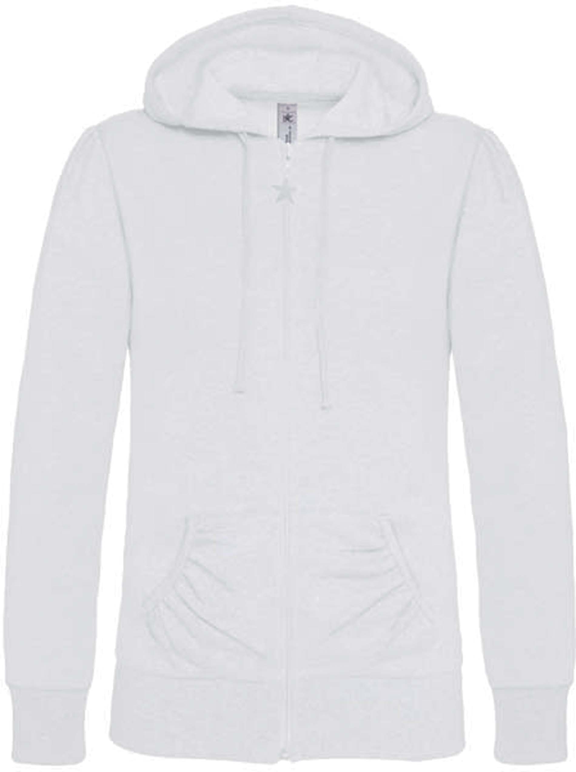 SWEAT-SHIRT FEMME ZIPPÉ CAPUCHE WONDER White Blanc, à personnaliser avec le logo de votre club. SWEAT-SHIRT FEMME ZIPPÉ CAPUCHE WONDER White Blanc