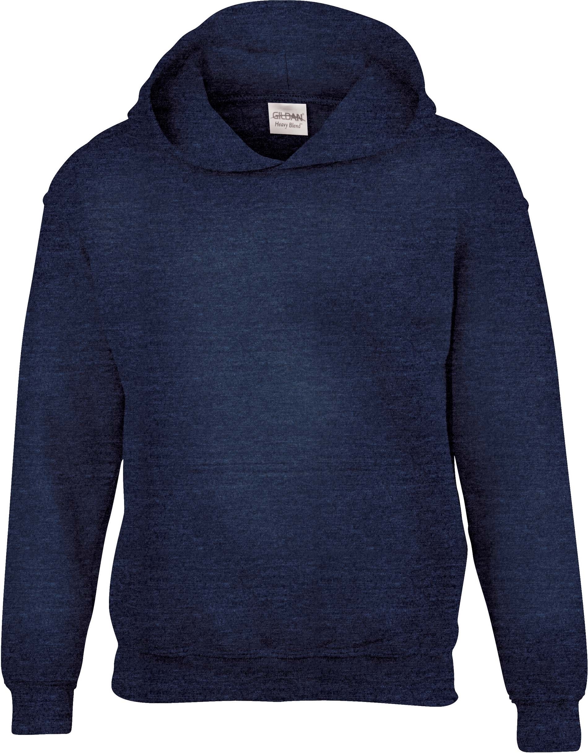 SWEAT-SHIRT ENFANT CAPUCHE HEAVY BLEND™ Bleu Heather Sport Dark Navy, à personnaliser avec le logo de votre club. SWEAT-SHIRT ENFANT CAPUCHE HEAVY BLEND™ Bleu Heather Sport Dark Navy