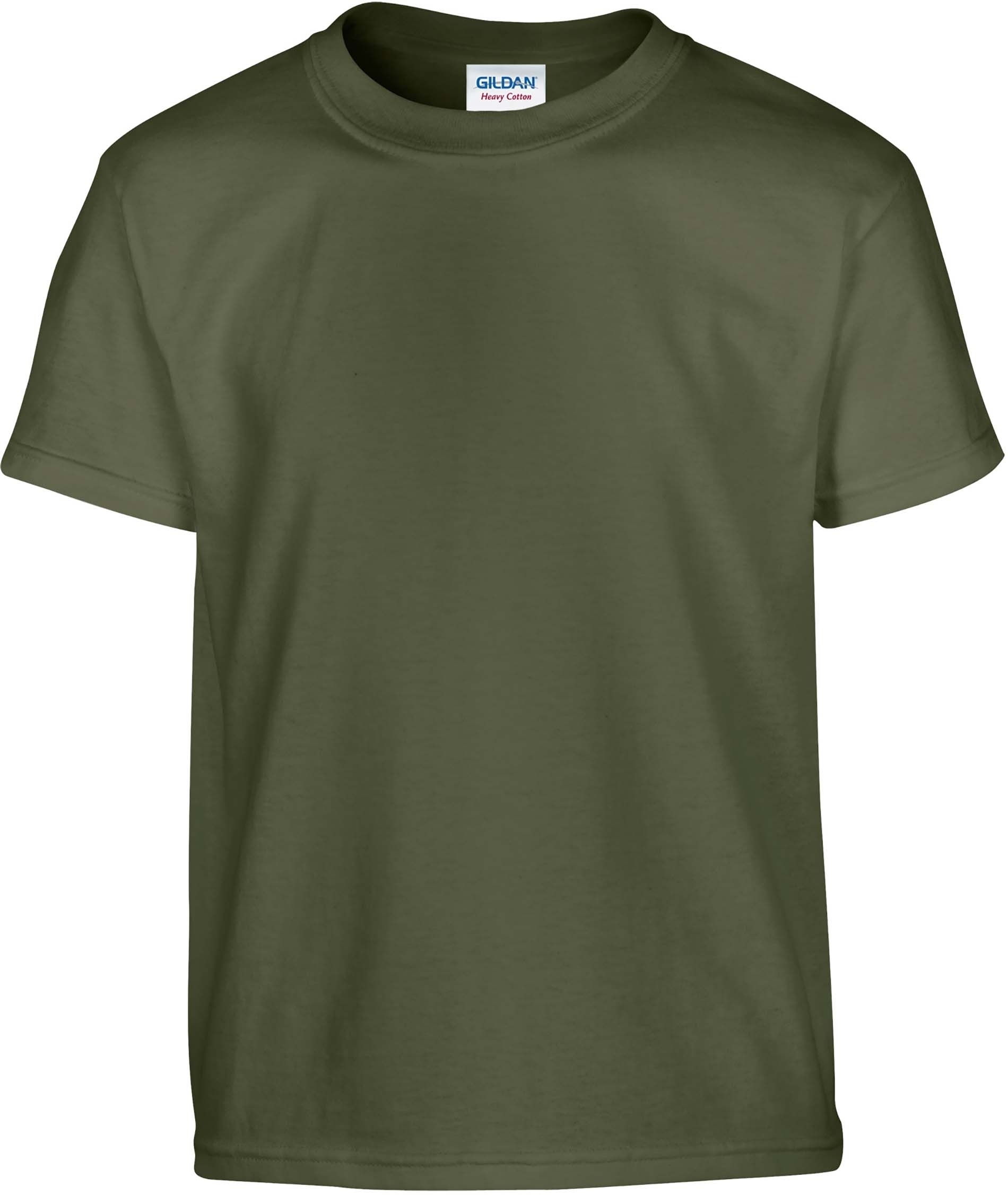 T-SHIRT ENFANT HEAVY Military Green Vert, à personnaliser avec le logo de votre club. T-SHIRT ENFANT HEAVY Military Green Vert