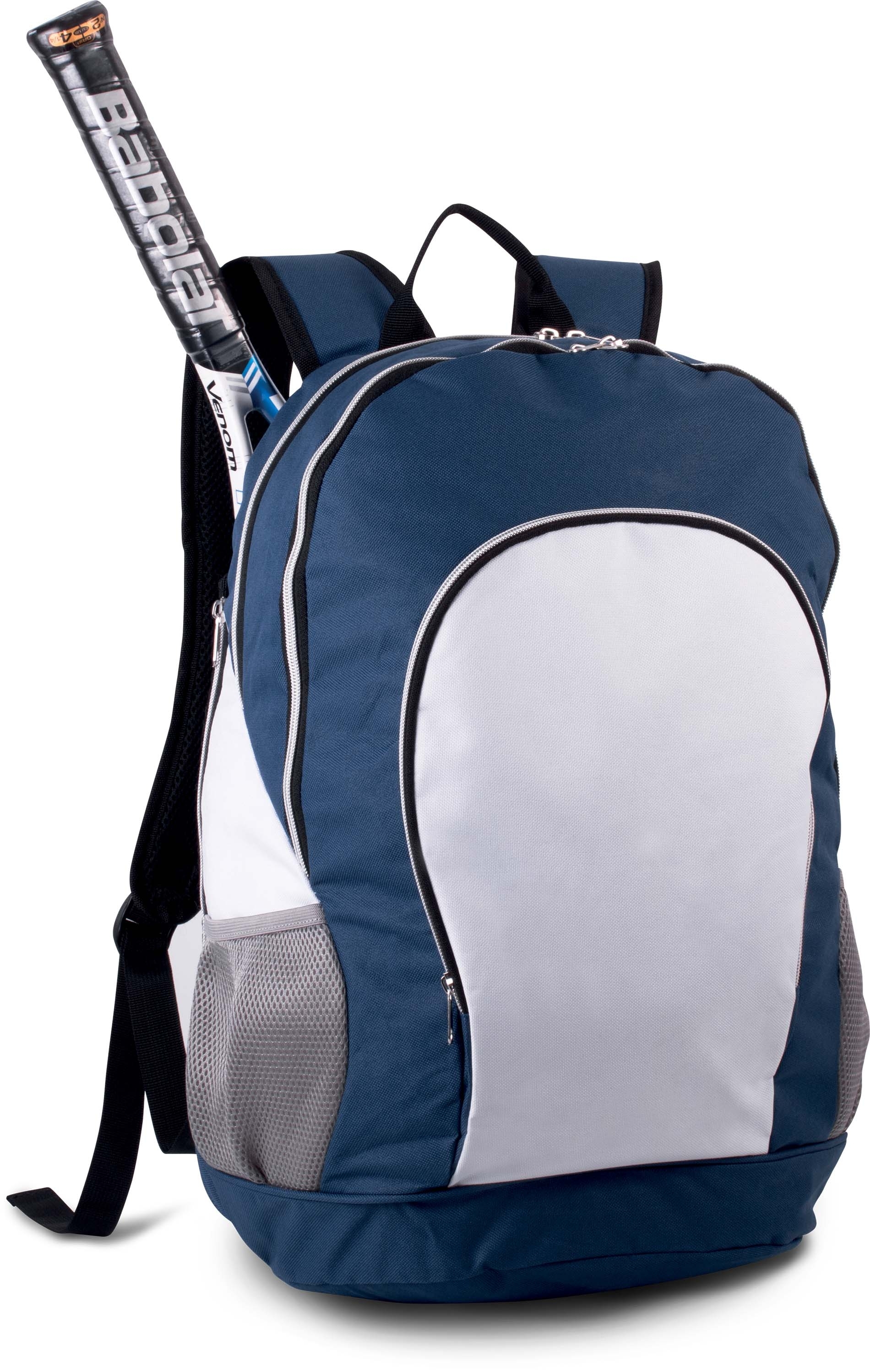 Sac à dos de tennis Airforce Blue / White, à personnaliser avec le logo de votre club. Sac à dos de tennis Airforce Blue / White