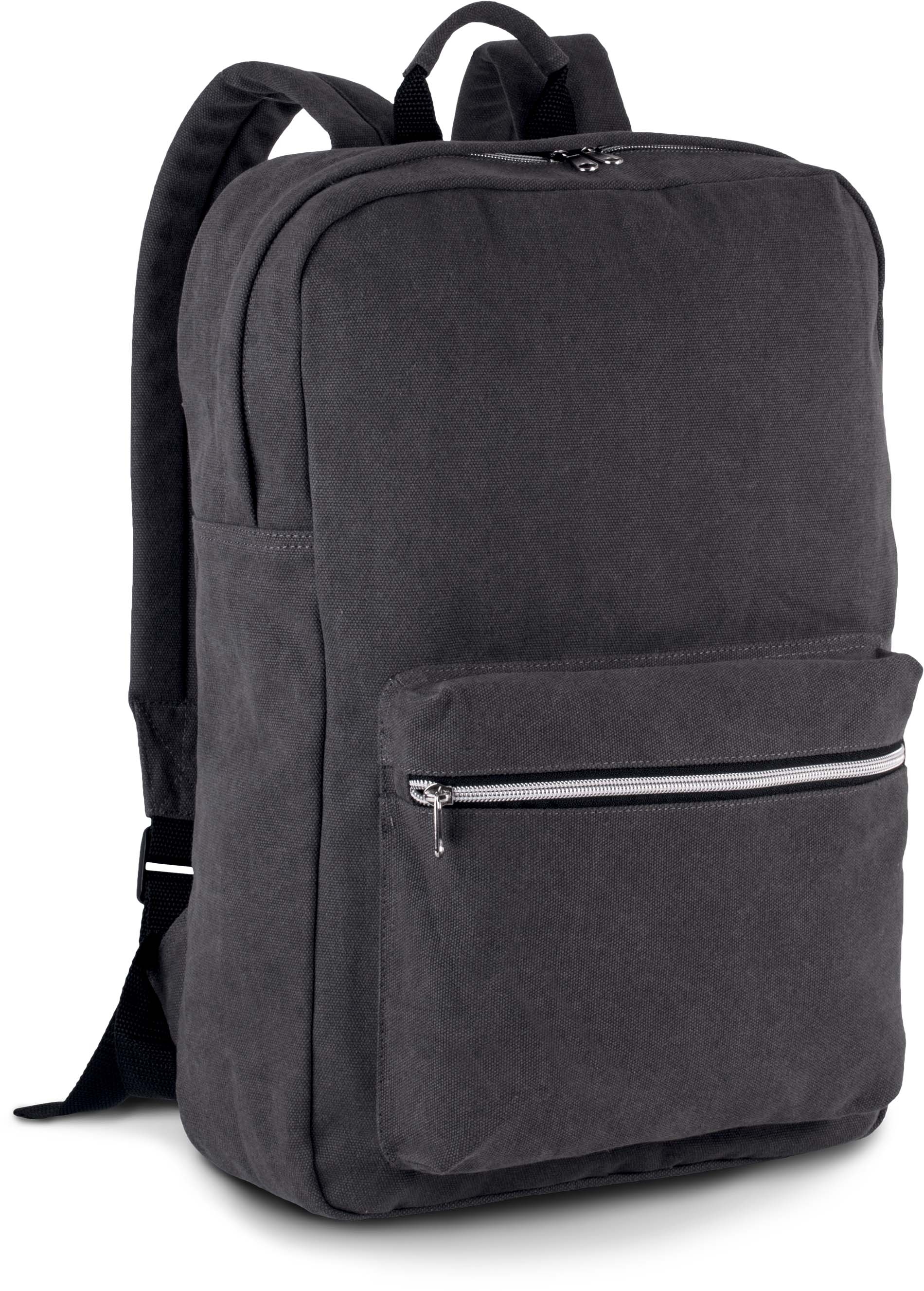 Sac à dos en coton canvas Washed Dark Grey, à personnaliser avec le logo de votre club. Sac à dos en coton canvas Washed Dark Grey