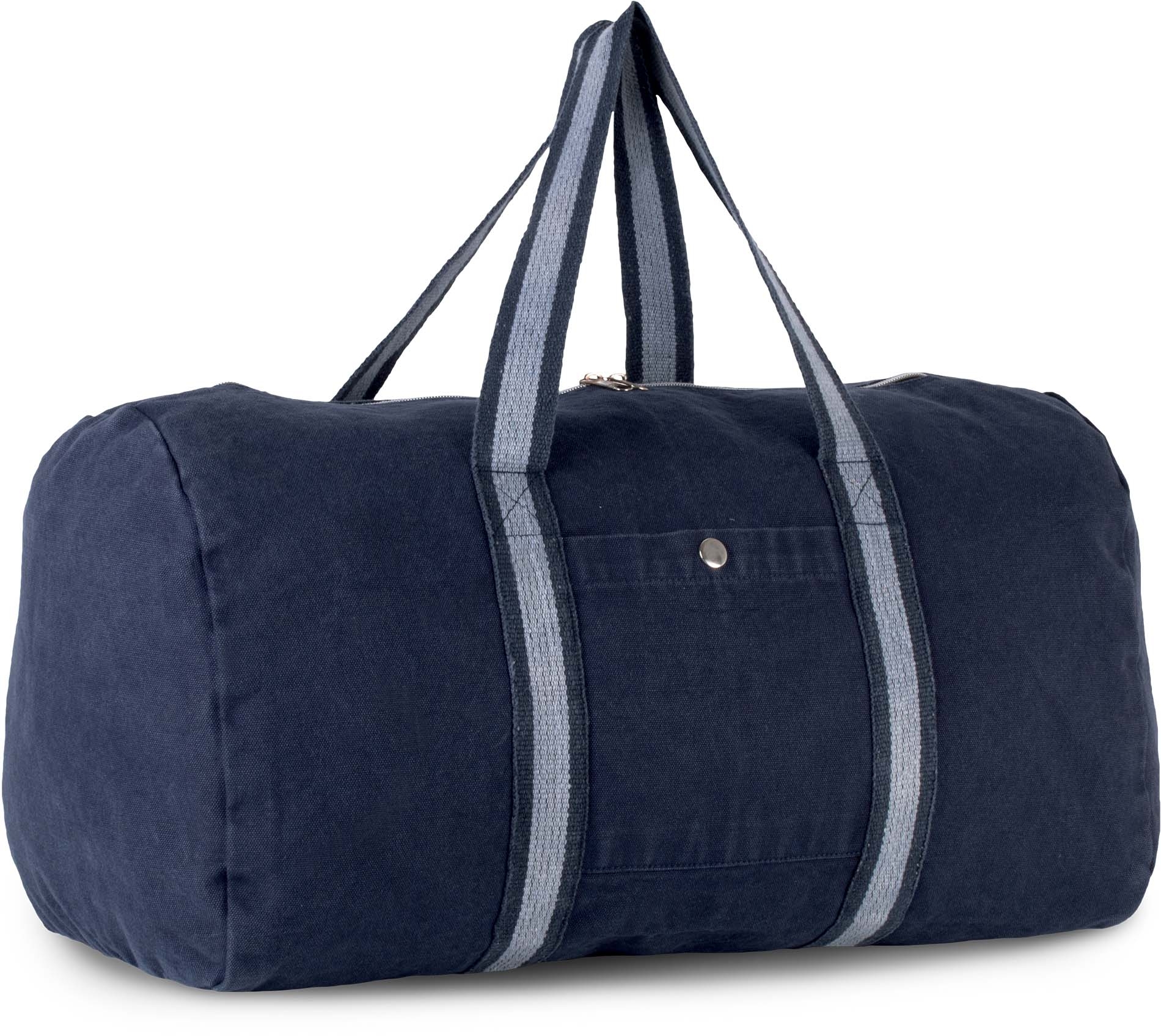 Sac fourre-tout en coton canvas Washed Blue Titanium, à personnaliser avec le logo de votre club. Sac fourre-tout en coton canvas Washed Blue Titanium