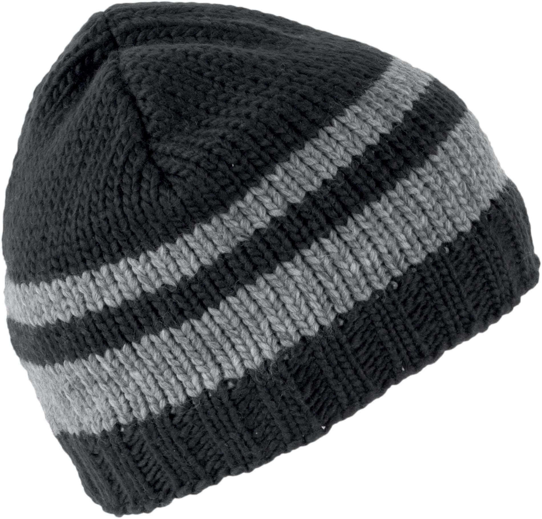 Bonnet tricot doublé polaire Black / Off Grey, à personnaliser avec le logo de votre club. Bonnet tricot doublé polaire Black / Off Grey