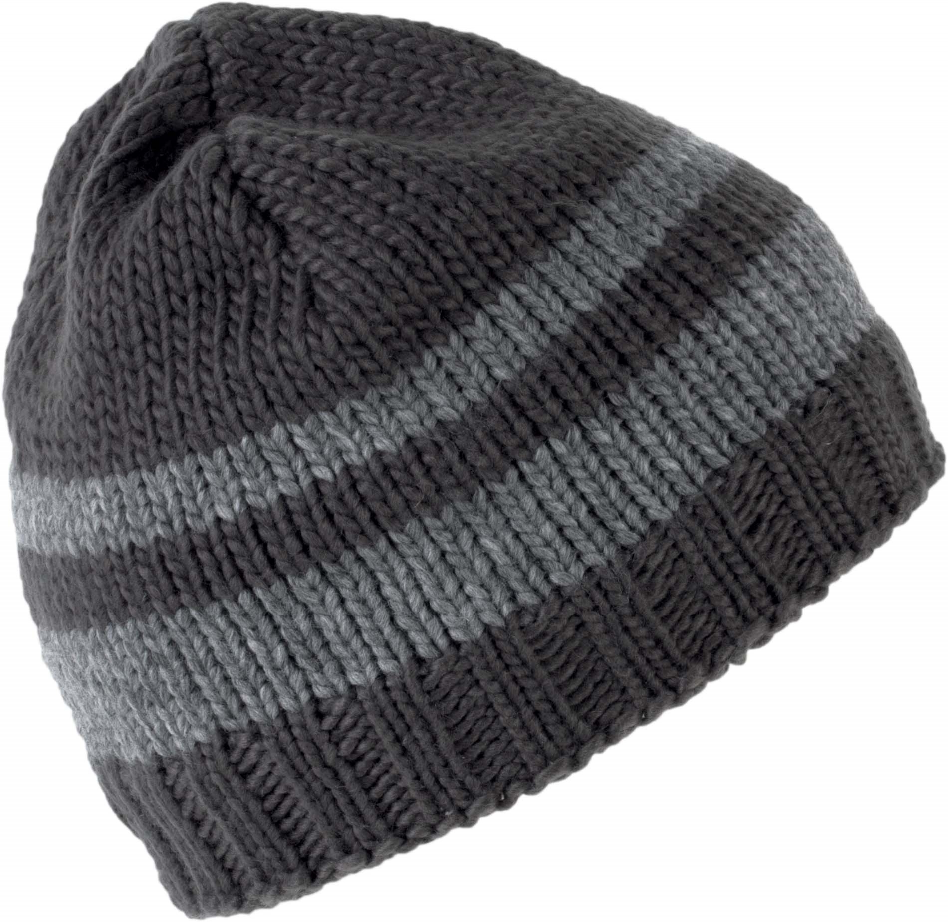 Bonnet tricot doublé polaire Dark Grey / Off Grey, à personnaliser avec le logo de votre club. Bonnet tricot doublé polaire Dark Grey / Off Grey