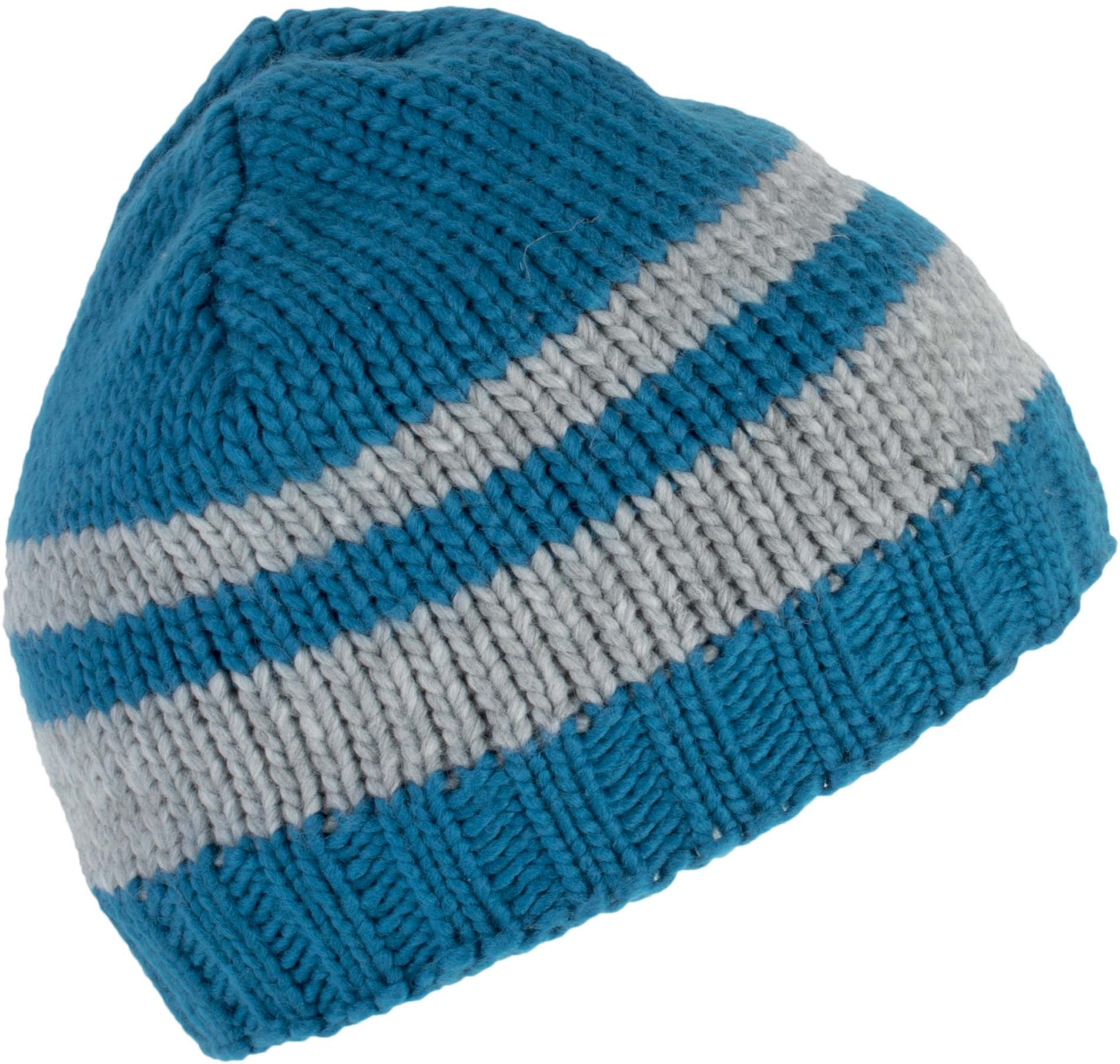 Bonnet tricot doublé polaire Mykonos Blue / Light Grey, à personnaliser avec le logo de votre club. Bonnet tricot doublé polaire Mykonos Blue / Light Grey