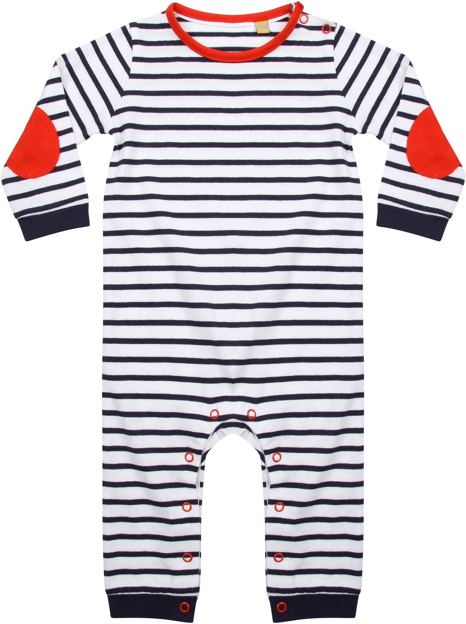 Body manches longues à rayures Navy / White, à personnaliser avec le logo de votre club. Body manches longues à rayures Navy / White