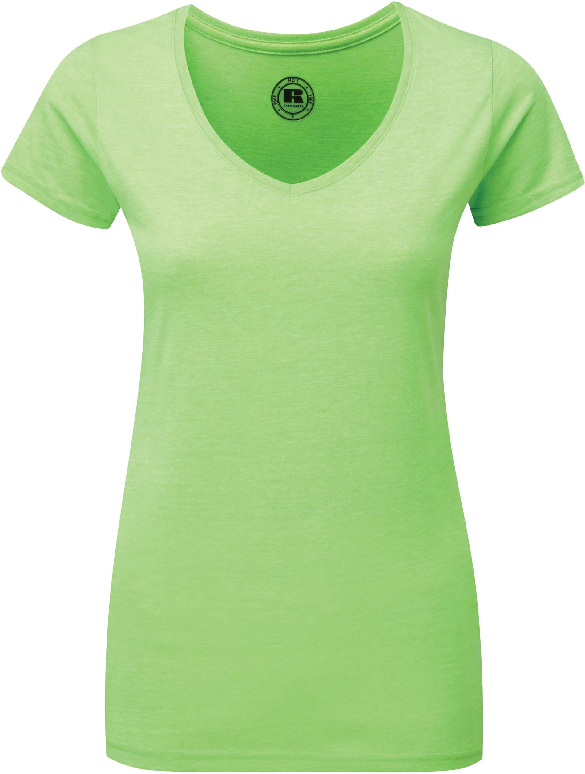 T-shirt Femme Col V HD Vert Green Marl, à personnaliser avec le logo de votre club. T-shirt Femme Col V HD Vert Green Marl
