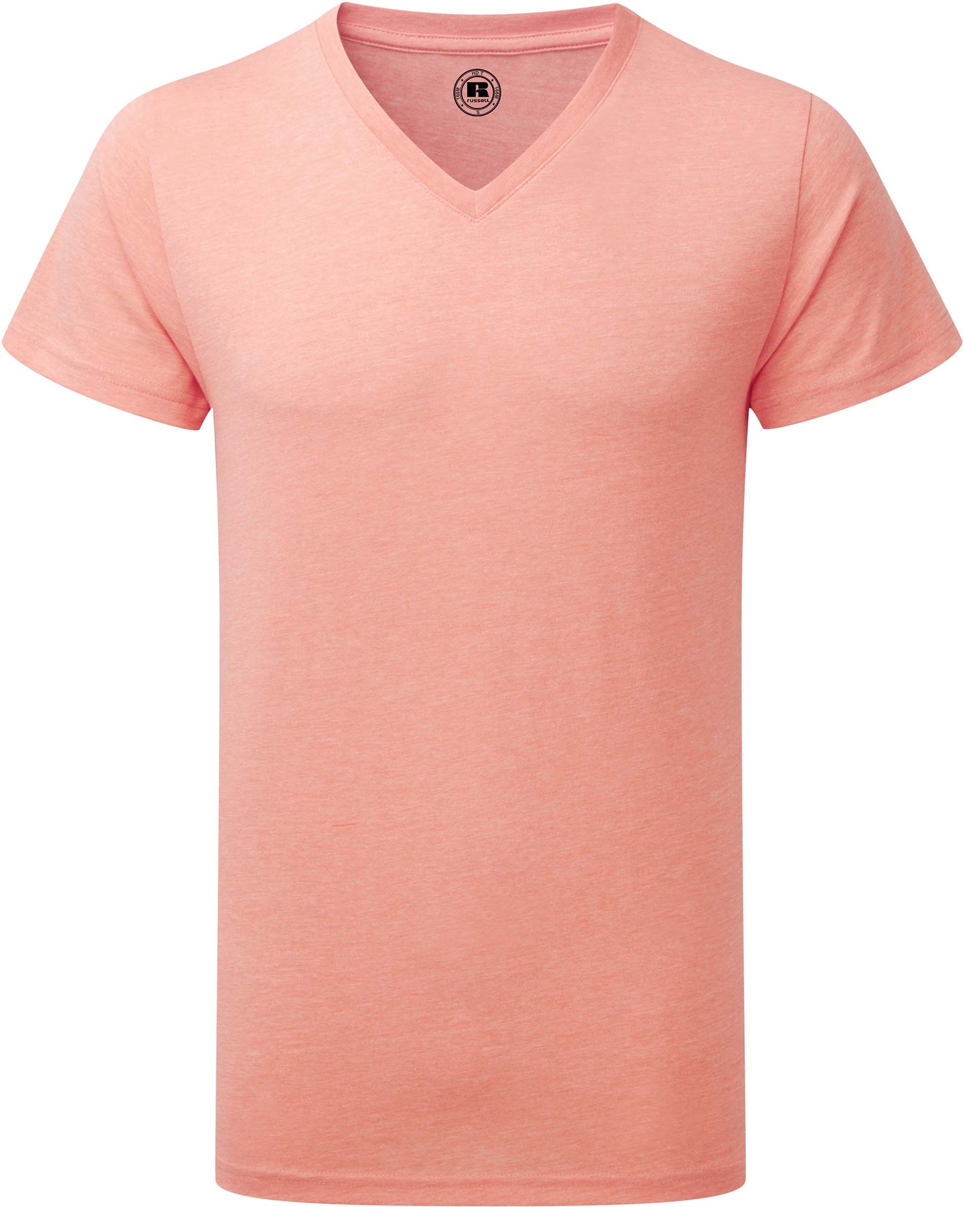 T-shirt Homme Col V HD Rose Coral Marl, à personnaliser avec le logo de votre club. T-shirt Homme Col V HD Rose Coral Marl