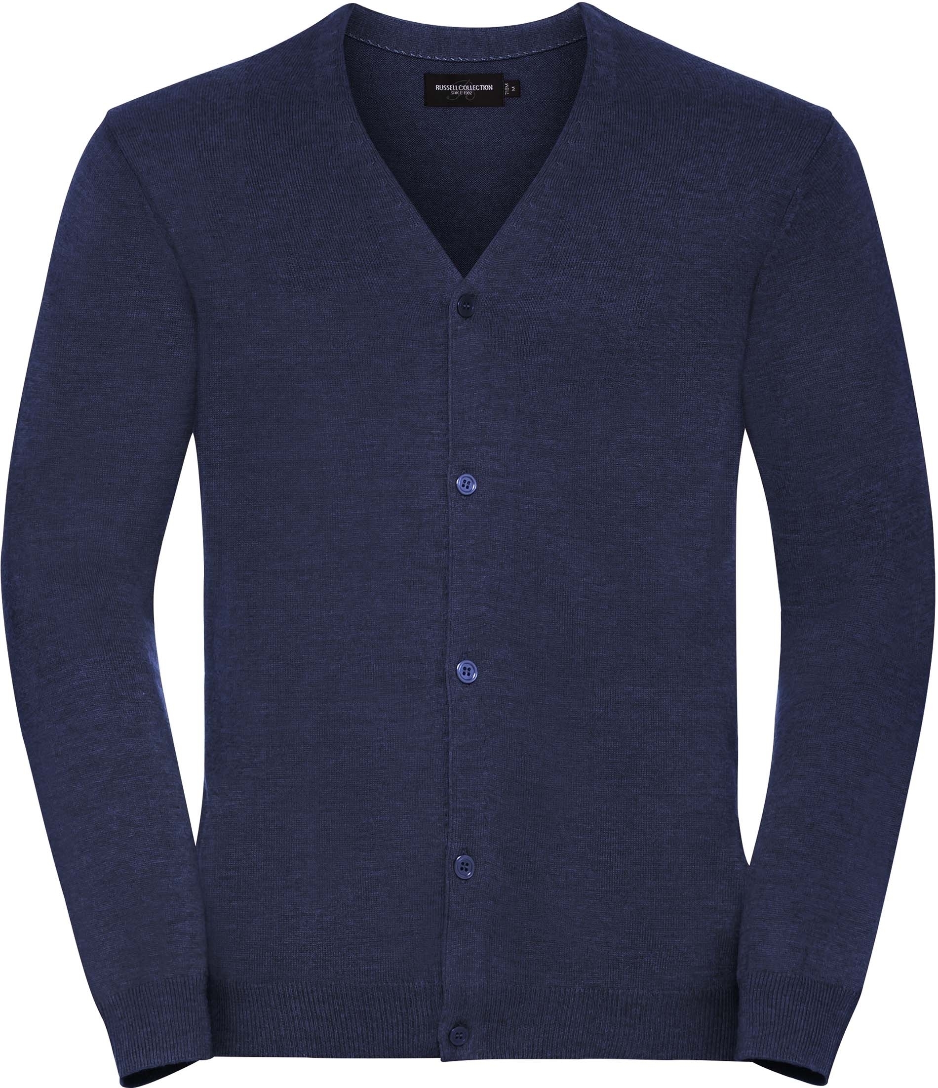 Cardigan col V Homme Denim Marl, à personnaliser avec le logo de votre club. Cardigan col V Homme Denim Marl