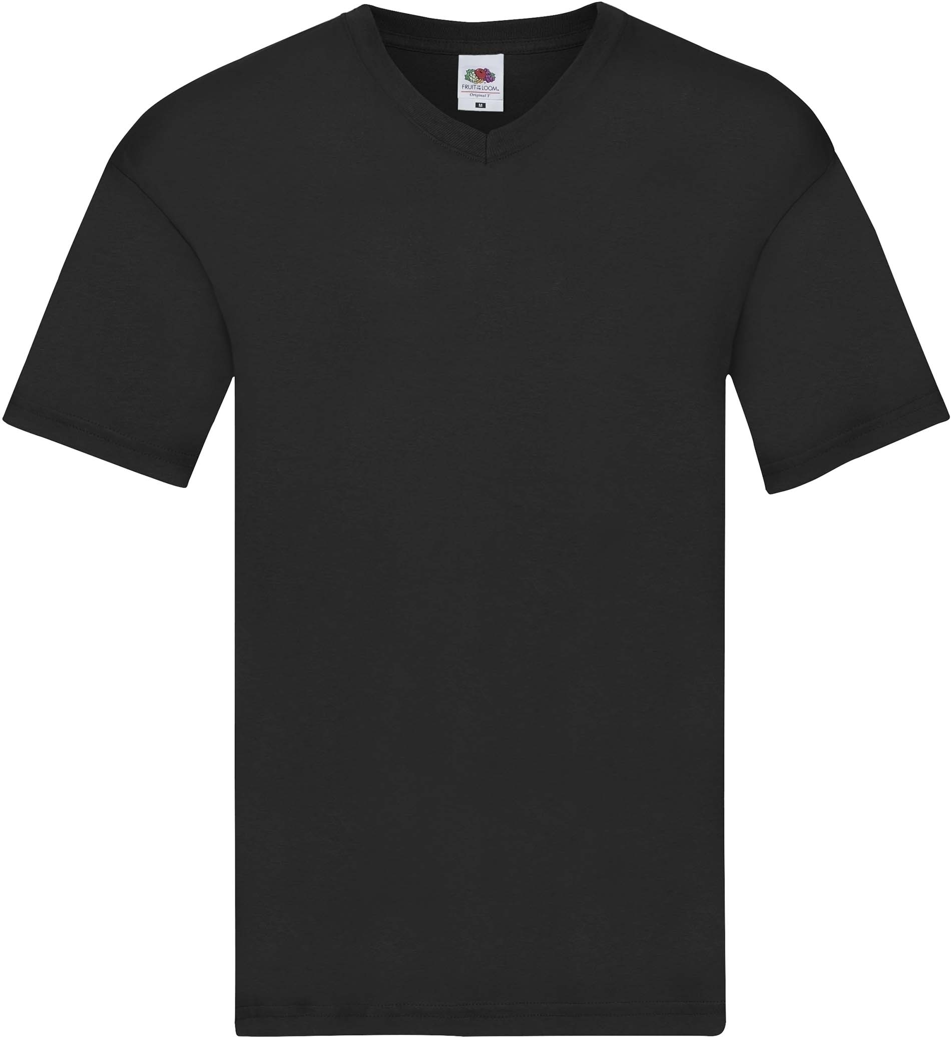T-shirt col V Original-T Black, à personnaliser avec le logo de votre club. T-shirt col V Original-T Black