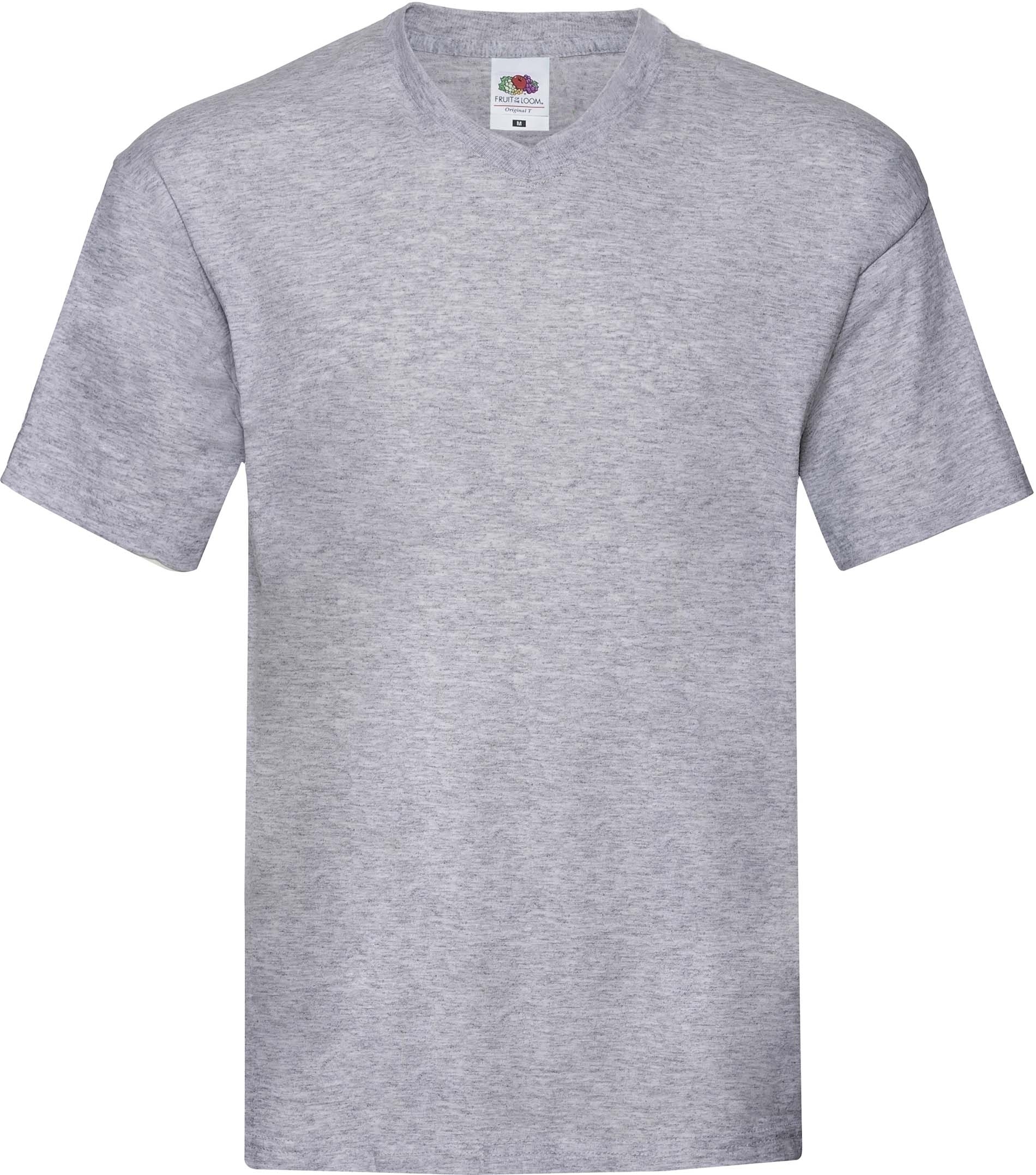 T-shirt col V Original-T Heather Grey, à personnaliser avec le logo de votre club. T-shirt col V Original-T Heather Grey
