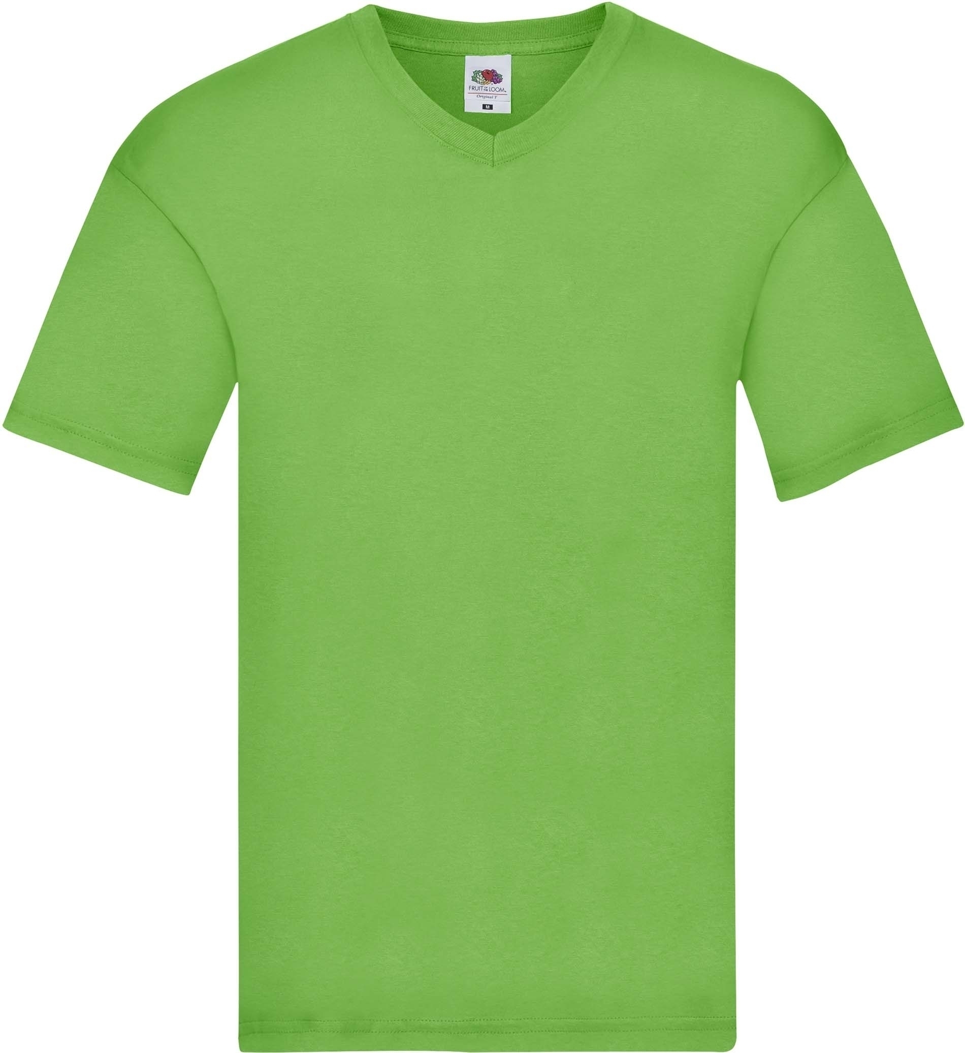 T-shirt col V Original-T Lime, à personnaliser avec le logo de votre club. T-shirt col V Original-T Lime