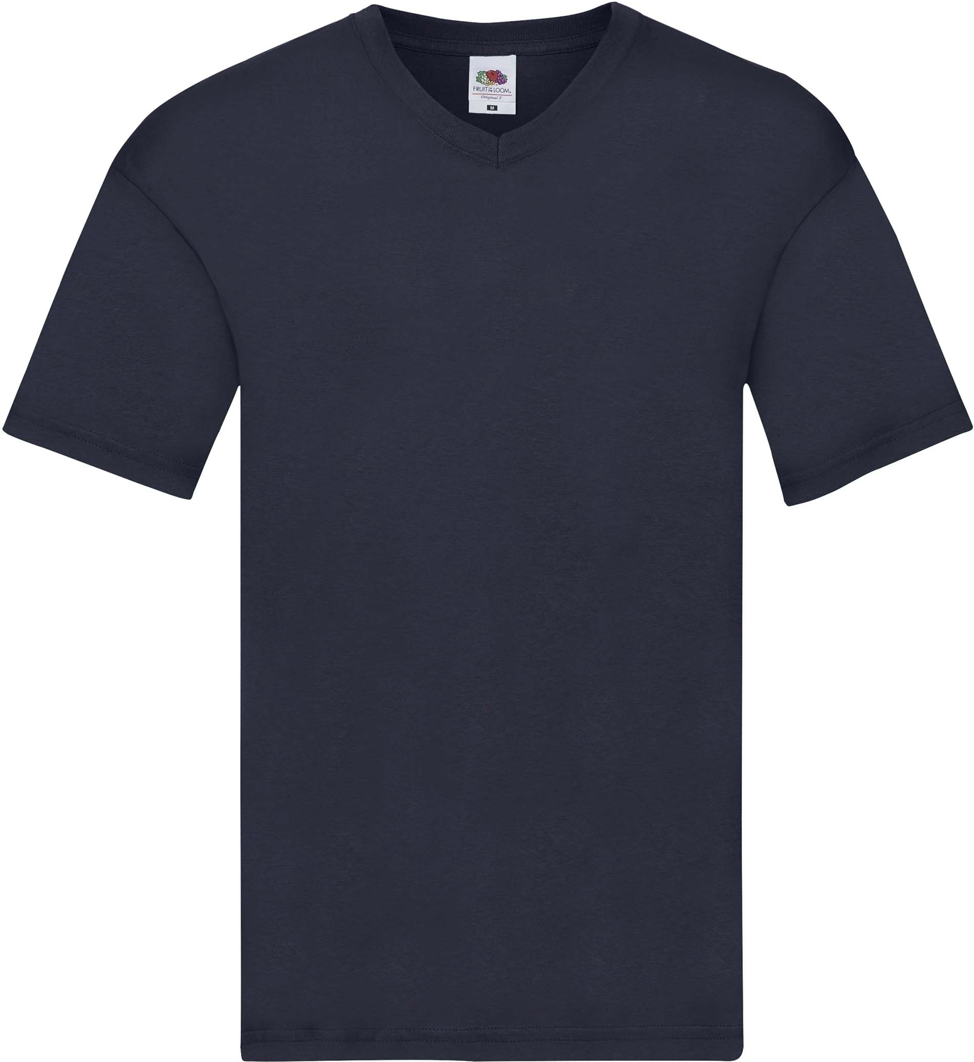 T-shirt col V Original-T Navy, à personnaliser avec le logo de votre club. T-shirt col V Original-T Navy