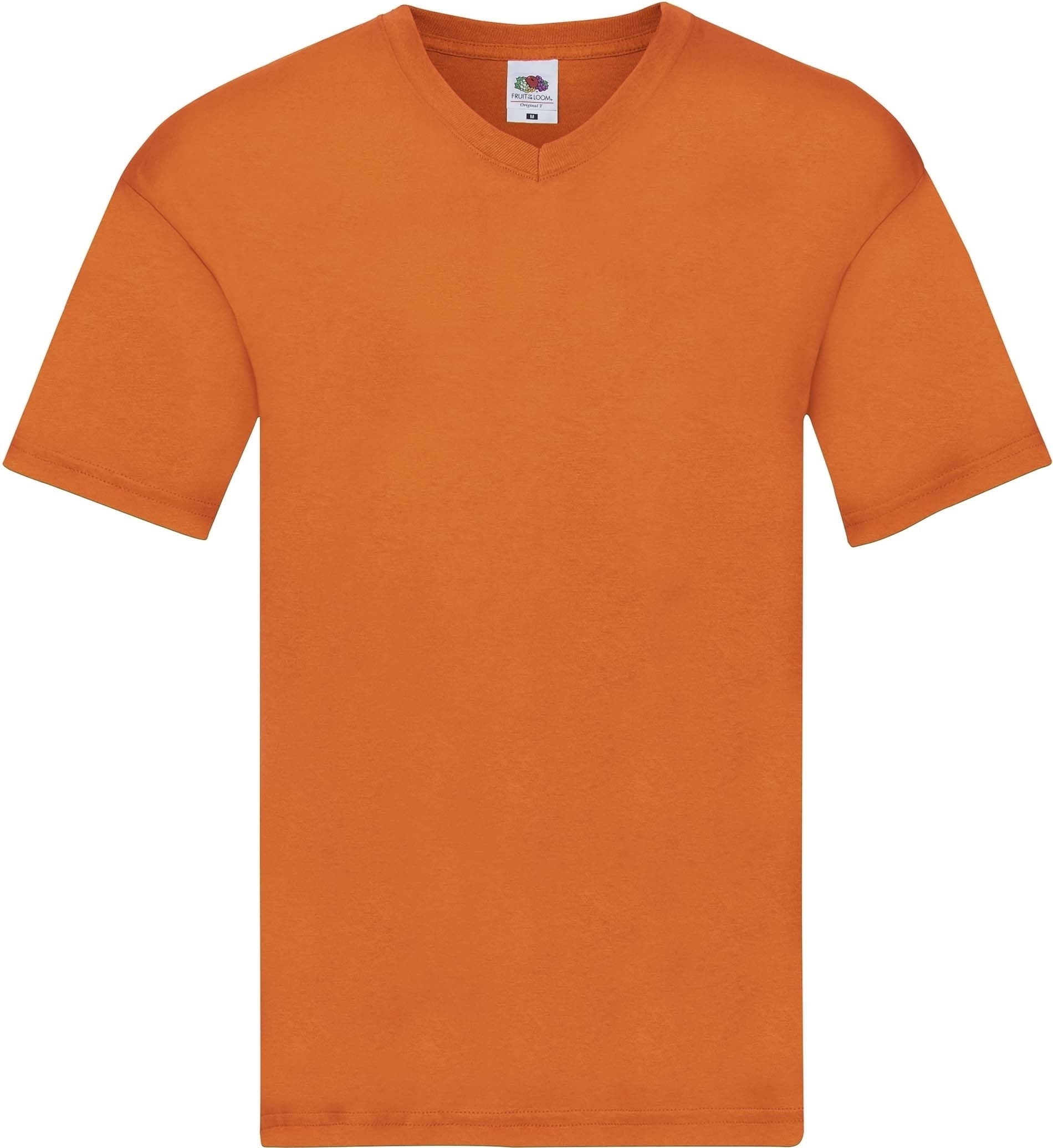T-shirt col V Original-T Orange, à personnaliser avec le logo de votre club. T-shirt col V Original-T Orange