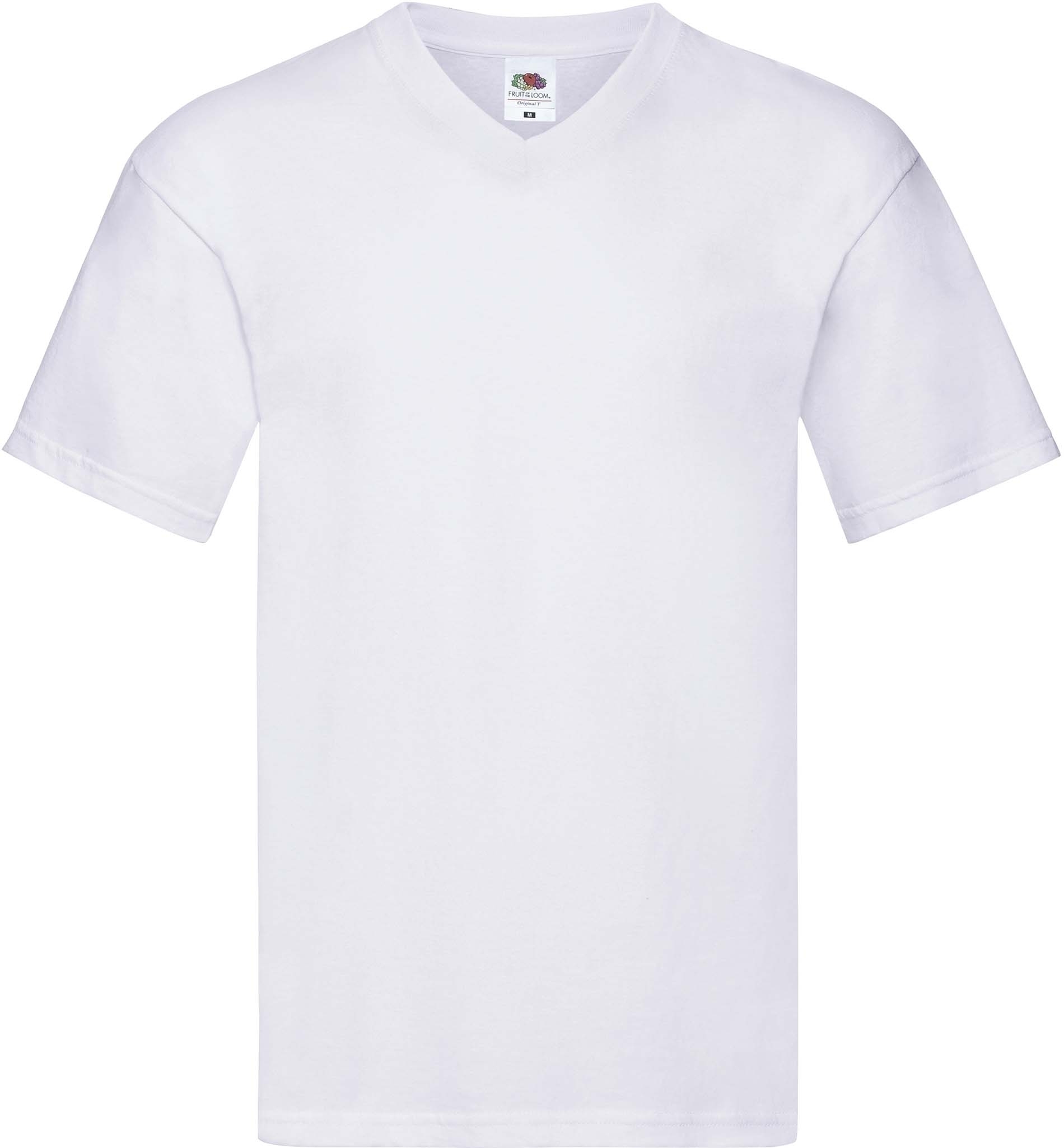 T-shirt col V Original-T White, à personnaliser avec le logo de votre club. T-shirt col V Original-T White