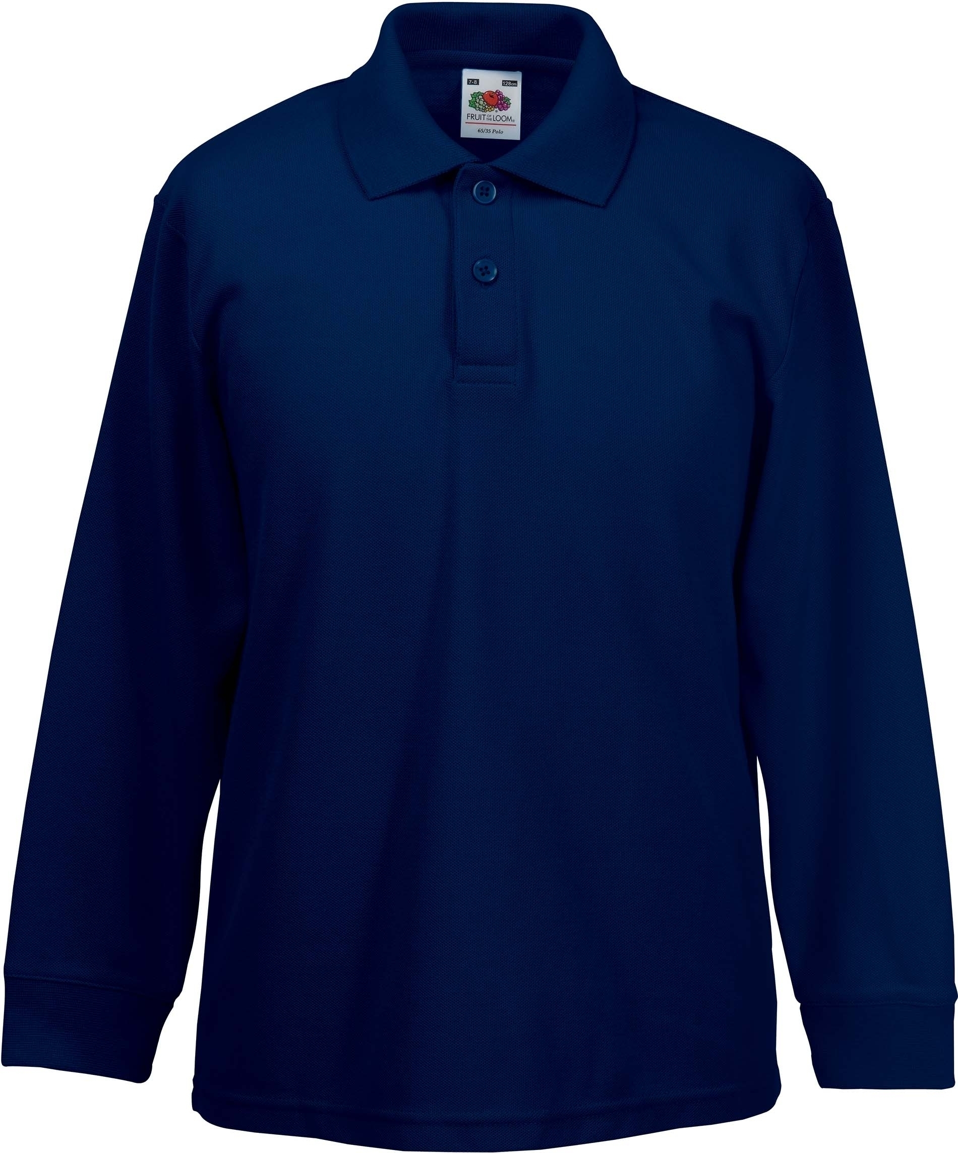 Polo enfant 65/35 manches longues Deep Navy, à personnaliser avec le logo de votre club. Polo enfant 65/35 manches longues Deep Navy