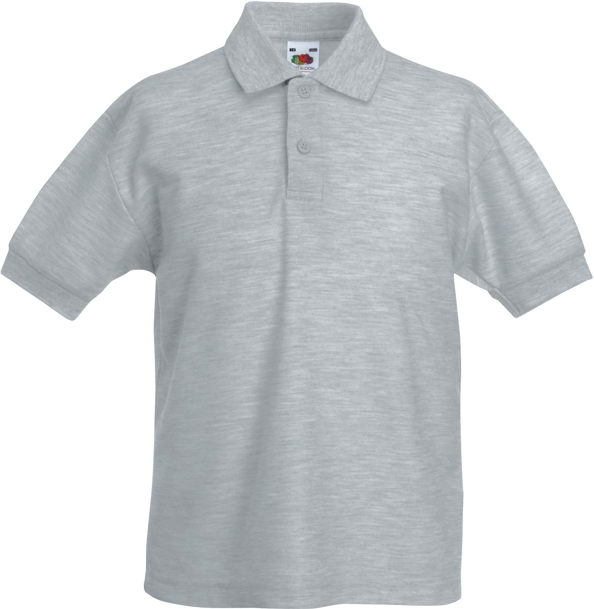 Polo enfant 65/35 Heather Grey, à personnaliser avec le logo de votre club. Polo enfant 65/35 Heather Grey