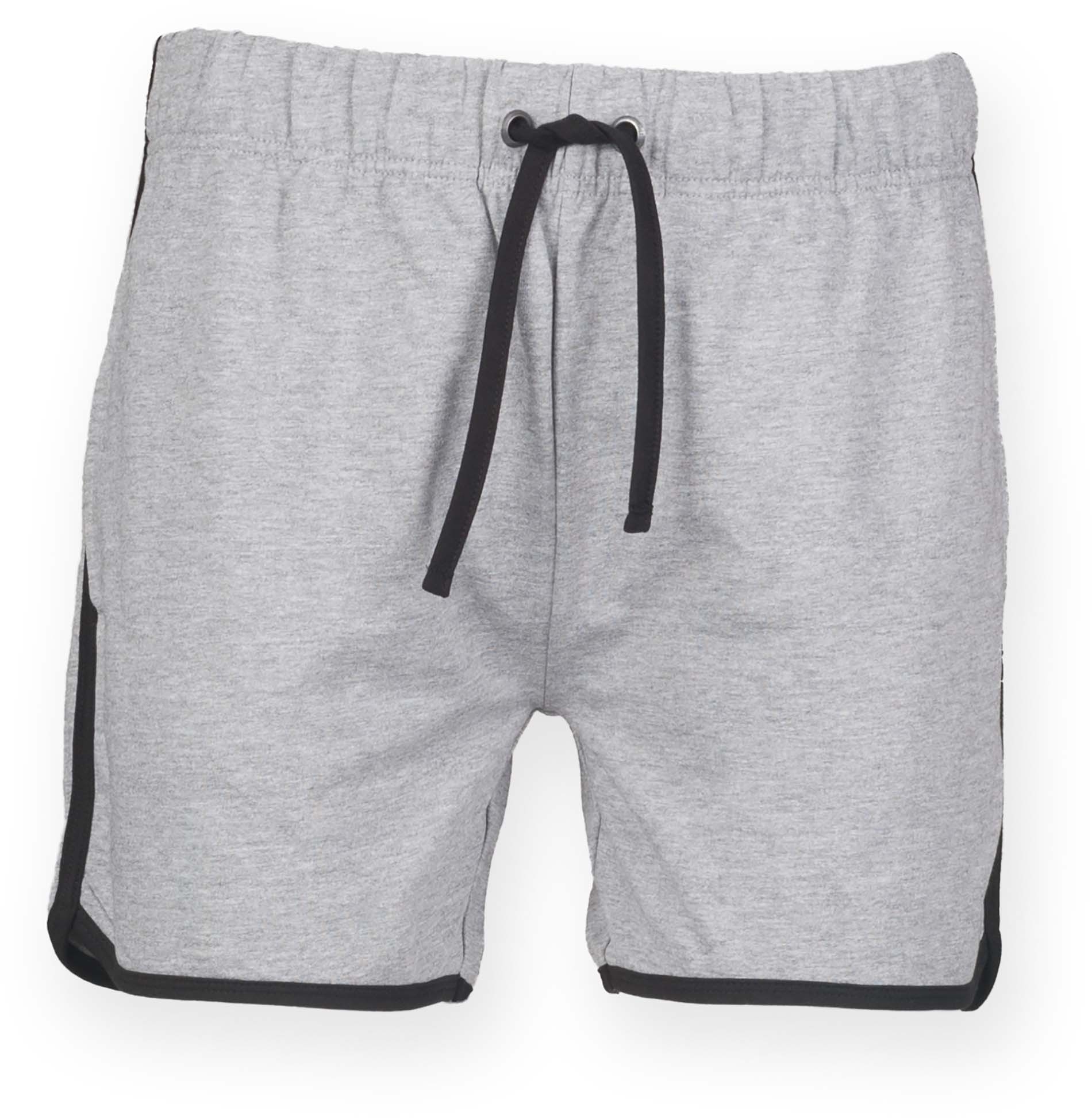 Short homme rétro Heather Grey / Black, à personnaliser avec le logo de votre club. Short homme rétro Heather Grey / Black