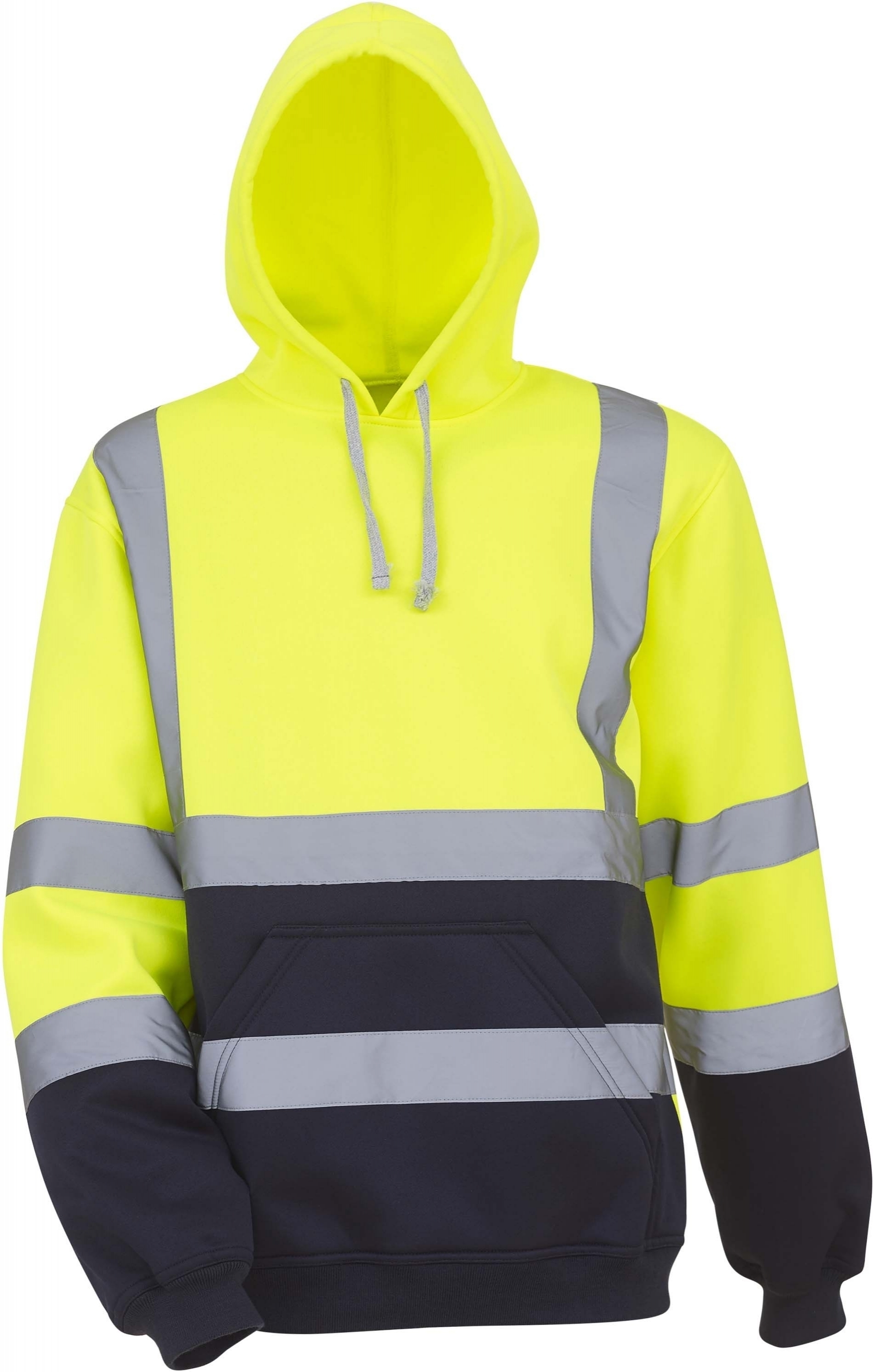 Sweatshirt capuche haute visibilité Hi Vis Yellow / Navy, à personnaliser avec le logo de votre club. Sweatshirt capuche haute visibilité Hi Vis Yellow / Navy