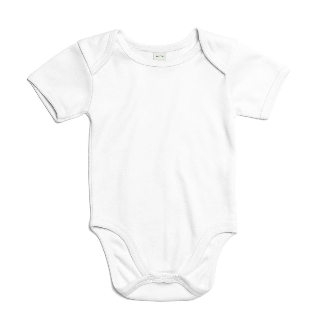 Organic Baby Short Sleeve Body White Blanc, à personnaliser avec le logo de votre club. Organic Baby Short Sleeve Body White Blanc