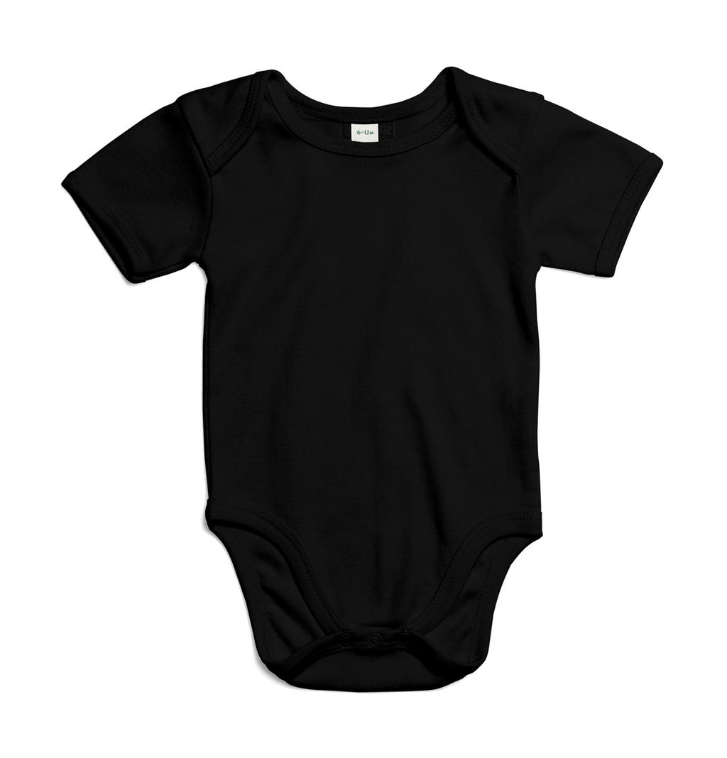 Organic Baby Short Sleeve Body Black Noir, à personnaliser avec le logo de votre club. Organic Baby Short Sleeve Body Black Noir