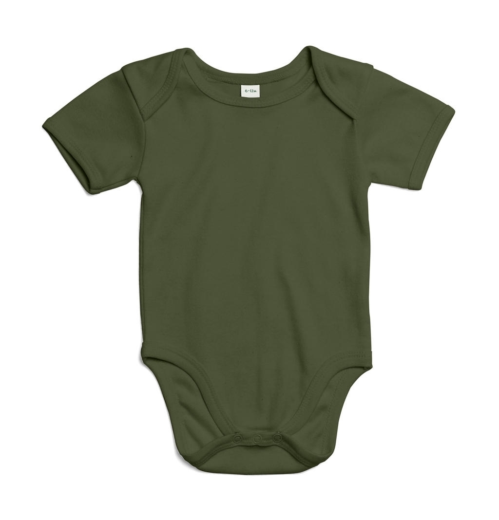 Organic Baby Short Sleeve Body Light Olive vert, à personnaliser avec le logo de votre club. Organic Baby Short Sleeve Body Light Olive vert