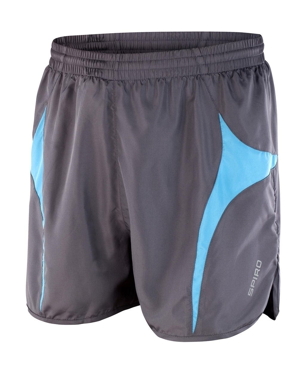 Unisex Micro Lite Running Shorts Grey/Aqua Gris, à personnaliser avec le logo de votre club. Unisex Micro Lite Running Shorts Grey/Aqua Gris