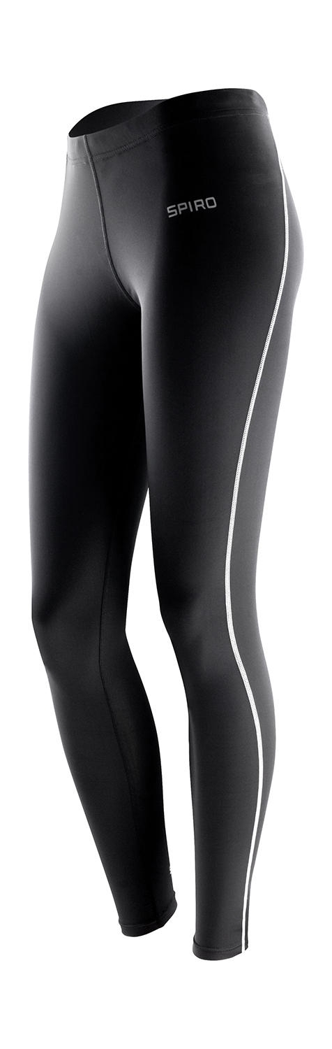 Women`s Bodyfit Base Layer Leggings Black Noir, à personnaliser avec le logo de votre club. Women`s Bodyfit Base Layer Leggings Black Noir