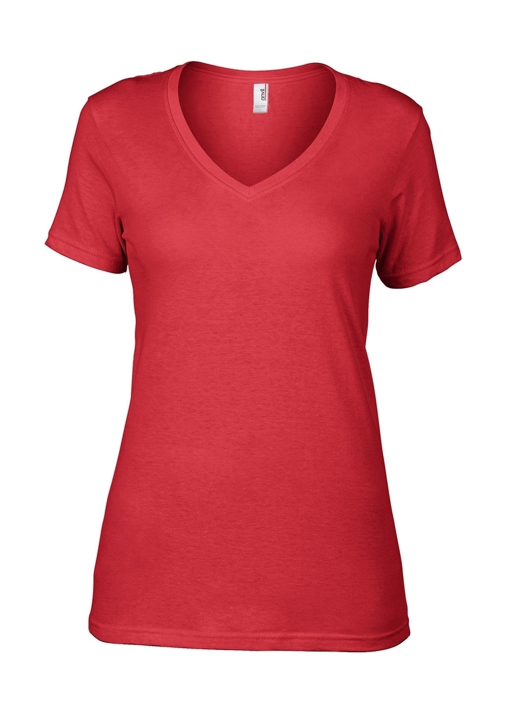 Women`s Featherweight V-Neck Tee Coral rose, à personnaliser avec le logo de votre club. Women`s Featherweight V-Neck Tee Coral rose
