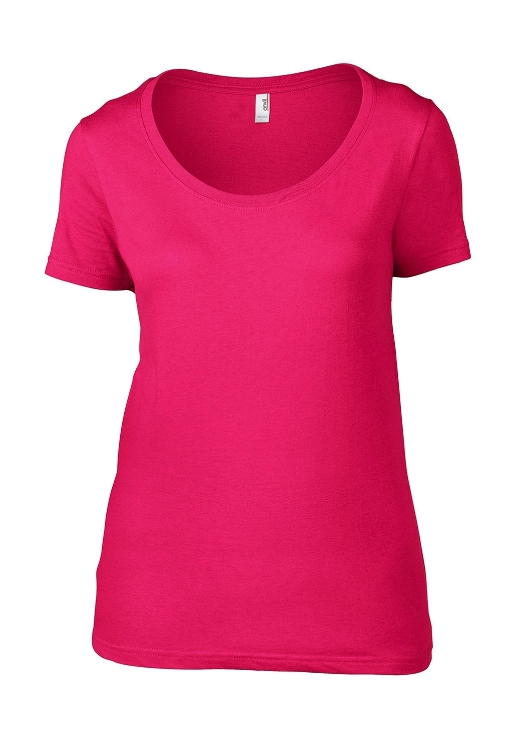 Women`s Featherweight Scoop Tee Hot Pink Rose, à personnaliser avec le logo de votre club. Women`s Featherweight Scoop Tee Hot Pink Rose
