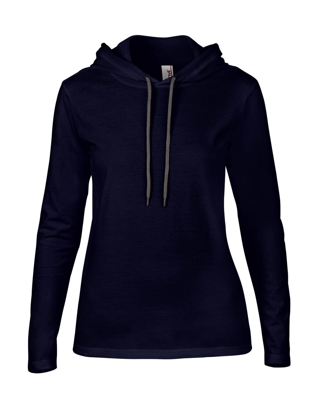 Women`s Fashion Basic LS Hooded Tee Navy/Dark Grey Bleu, à personnaliser avec le logo de votre club. Women`s Fashion Basic LS Hooded Tee Navy/Dark Grey Bleu