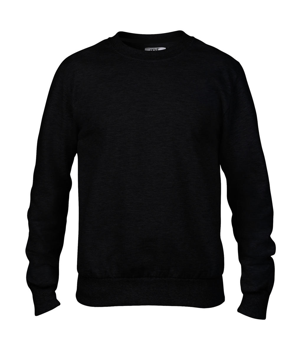 Adult French Terry Crewneck Sweat Black Noir, à personnaliser avec le logo de votre club. Adult French Terry Crewneck Sweat Black Noir