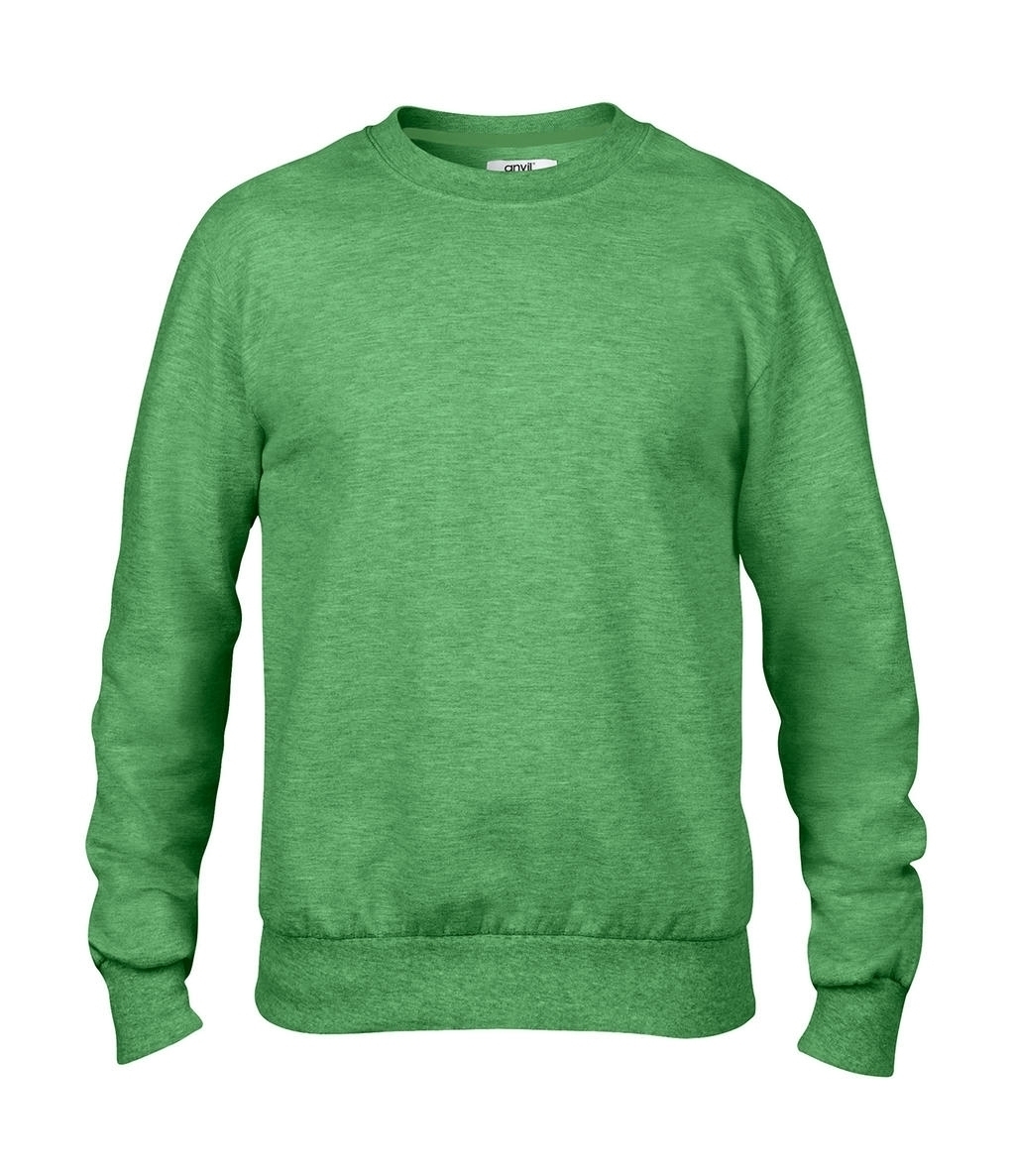 Adult French Terry Crewneck Sweat Heather Green Vert, à personnaliser avec le logo de votre club. Adult French Terry Crewneck Sweat Heather Green Vert