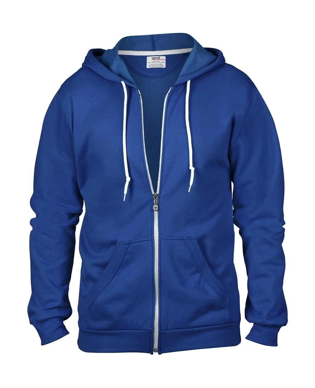 Adult Fashion Full-Zip Hooded Sweat Royal Blue Bleu, à personnaliser avec le logo de votre club. Adult Fashion Full-Zip Hooded Sweat Royal Blue Bleu