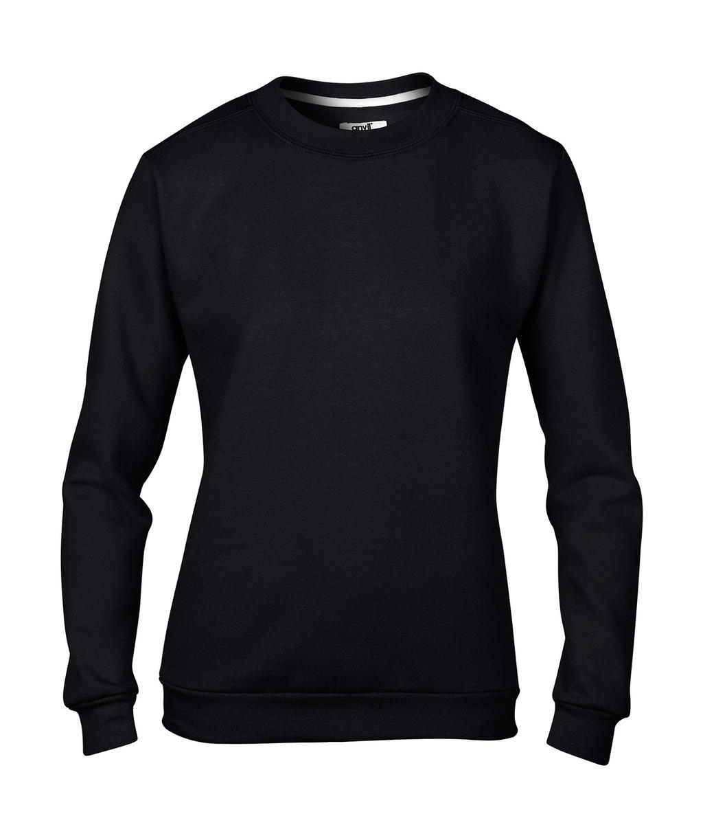 Women`s Fashion Crewneck Sweat Black Noir, à personnaliser avec le logo de votre club. Women`s Fashion Crewneck Sweat Black Noir