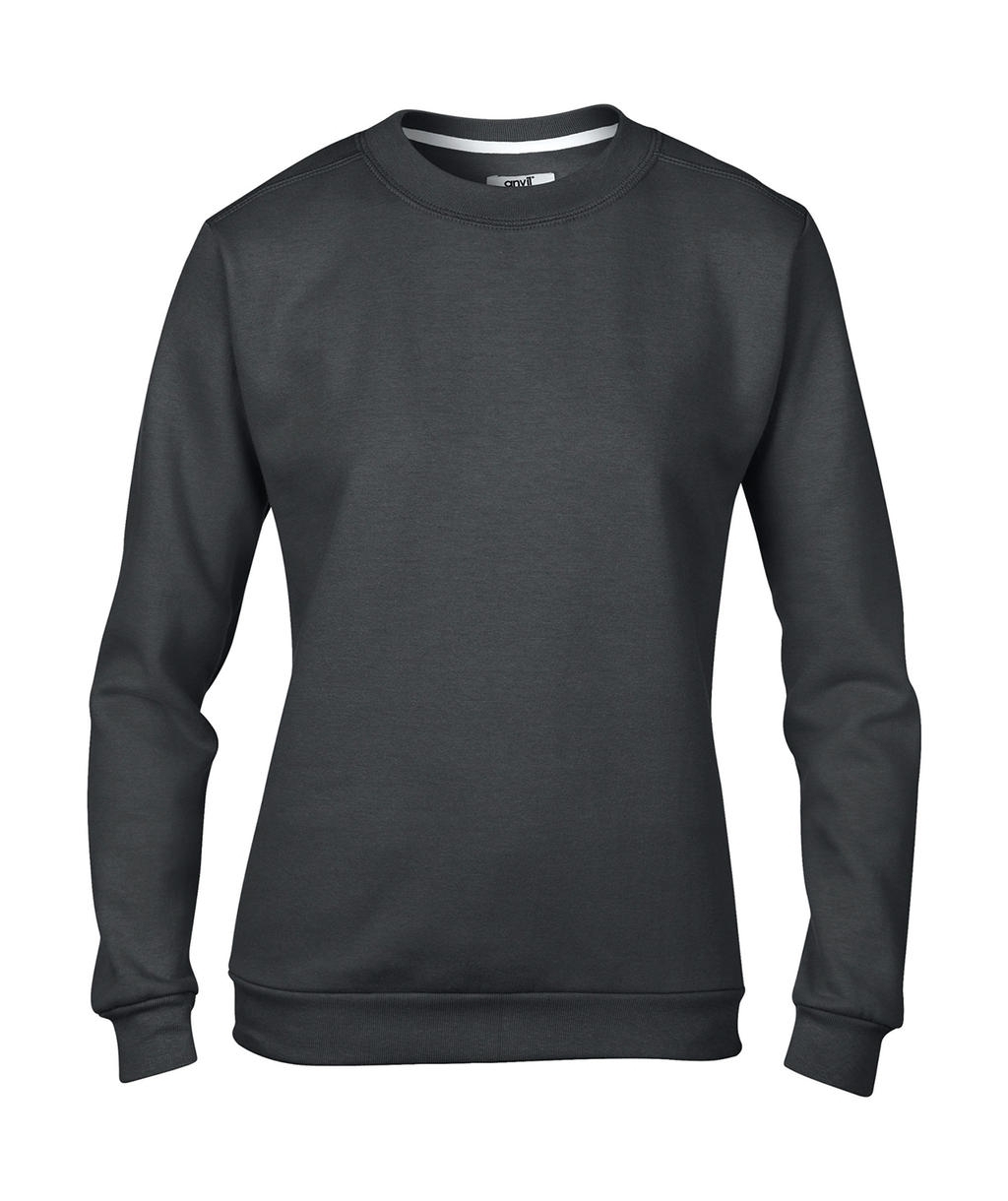 Women`s Fashion Crewneck Sweat Charcoal Gris, à personnaliser avec le logo de votre club. Women`s Fashion Crewneck Sweat Charcoal Gris