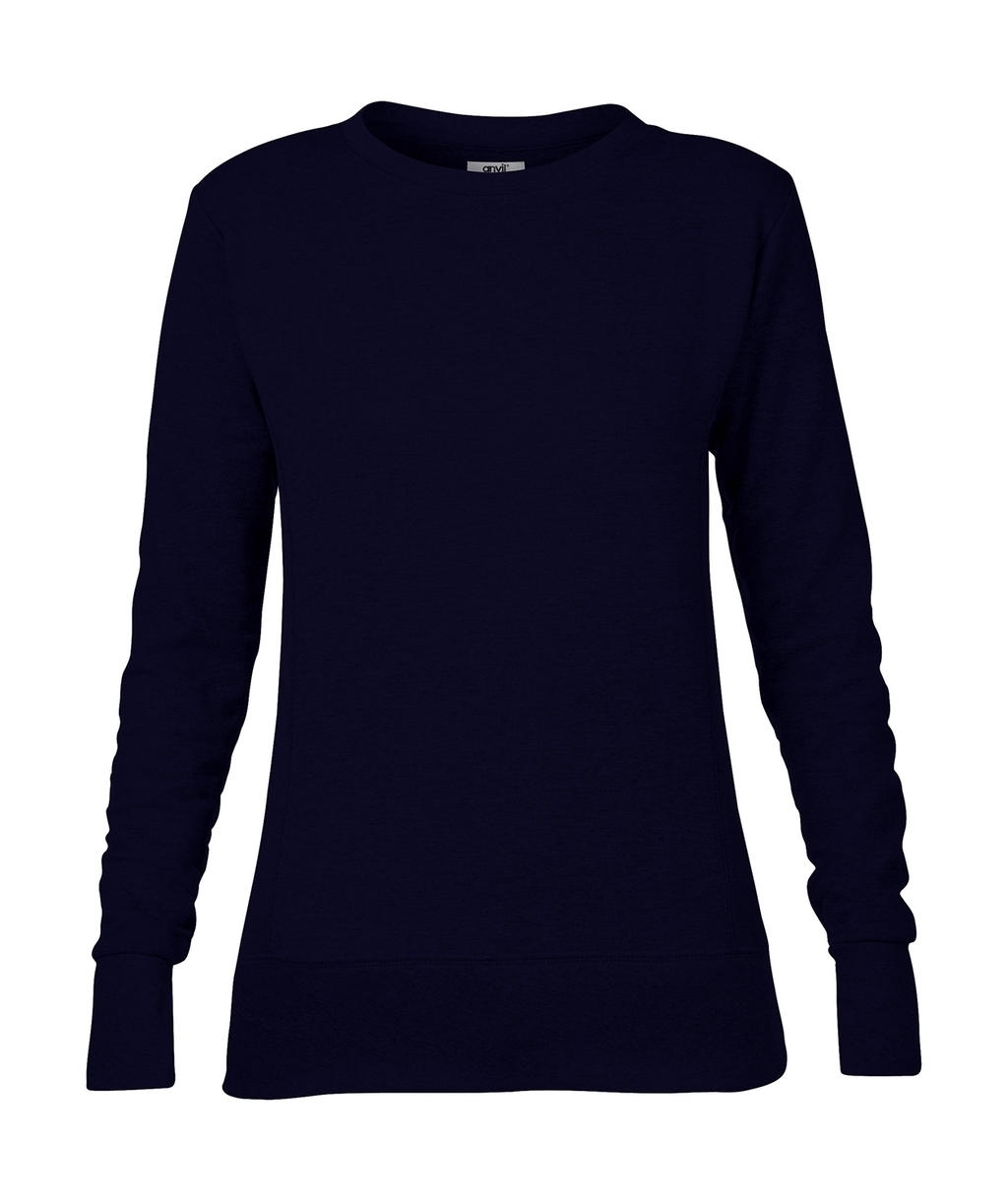 Women`s French Terry Sweatshirt Navy Bleu, à personnaliser avec le logo de votre club. Women`s French Terry Sweatshirt Navy Bleu