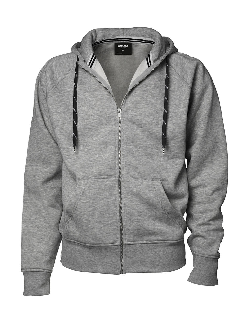 Hooded Zip Sweat Heather Grey Gris, à personnaliser avec le logo de votre club. Hooded Zip Sweat Heather Grey Gris